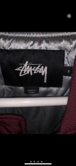 Stussy Stussy MA-1 Bomber Jacket Burgundy | Grailed