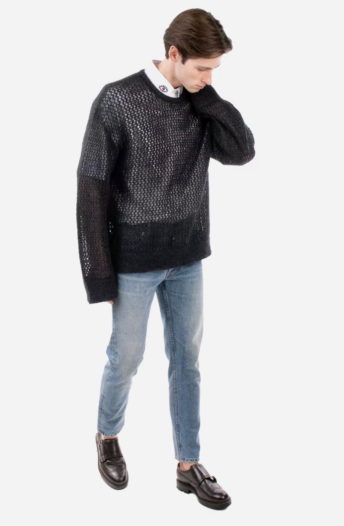 Hussein Chalayan New Runway Kid Mohair Blend Oversized Loose Knit Sweater Size US S / EU 44-46 / 1 - 5 Thumbnail