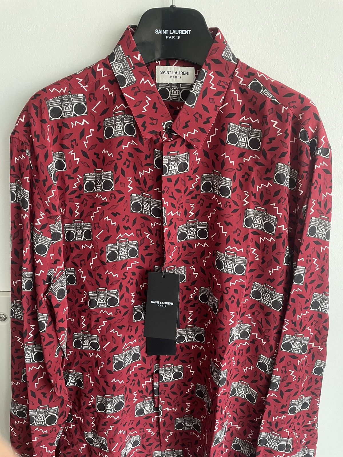 Hedi Slimane × Saint Laurent Paris × Yves Saint Laurent Rare Limited Edition Runway NEW $1,350 Value Pure Silk Shirt Size US L / EU 52-54 / 3 - 1 Thumbnail