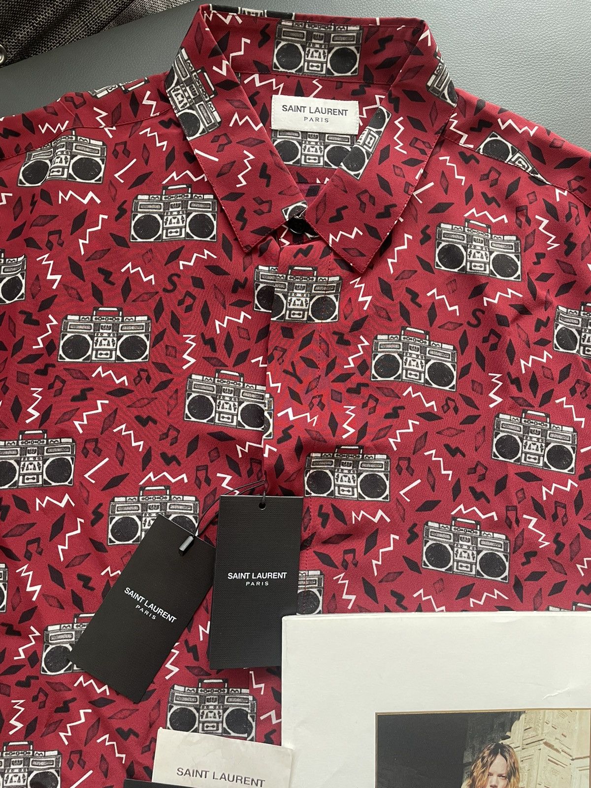 Hedi Slimane × Saint Laurent Paris × Yves Saint Laurent Rare Limited Edition Runway NEW $1,350 Value Pure Silk Shirt Size US L / EU 52-54 / 3 - 4 Thumbnail