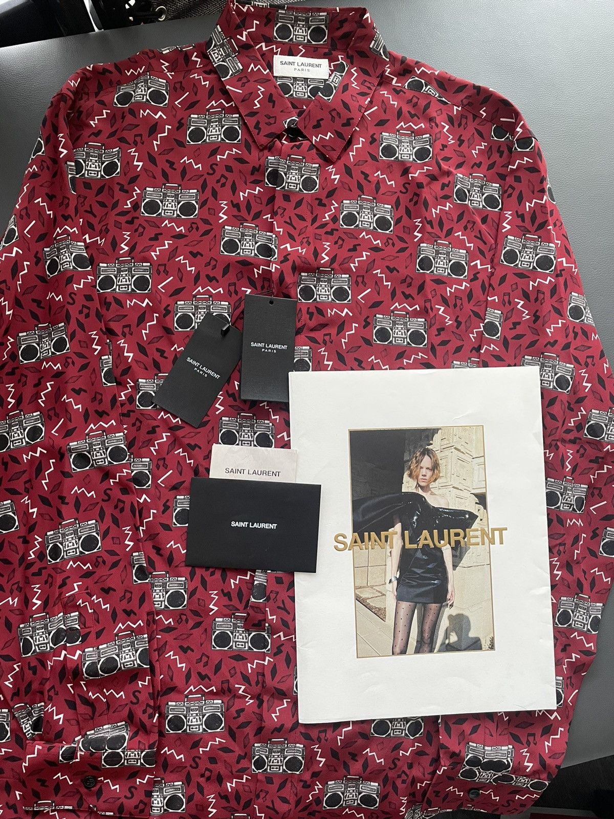 Hedi Slimane × Saint Laurent Paris × Yves Saint Laurent Rare Limited Edition Runway NEW $1,350 Value Pure Silk Shirt Size US L / EU 52-54 / 3 - 23 Thumbnail