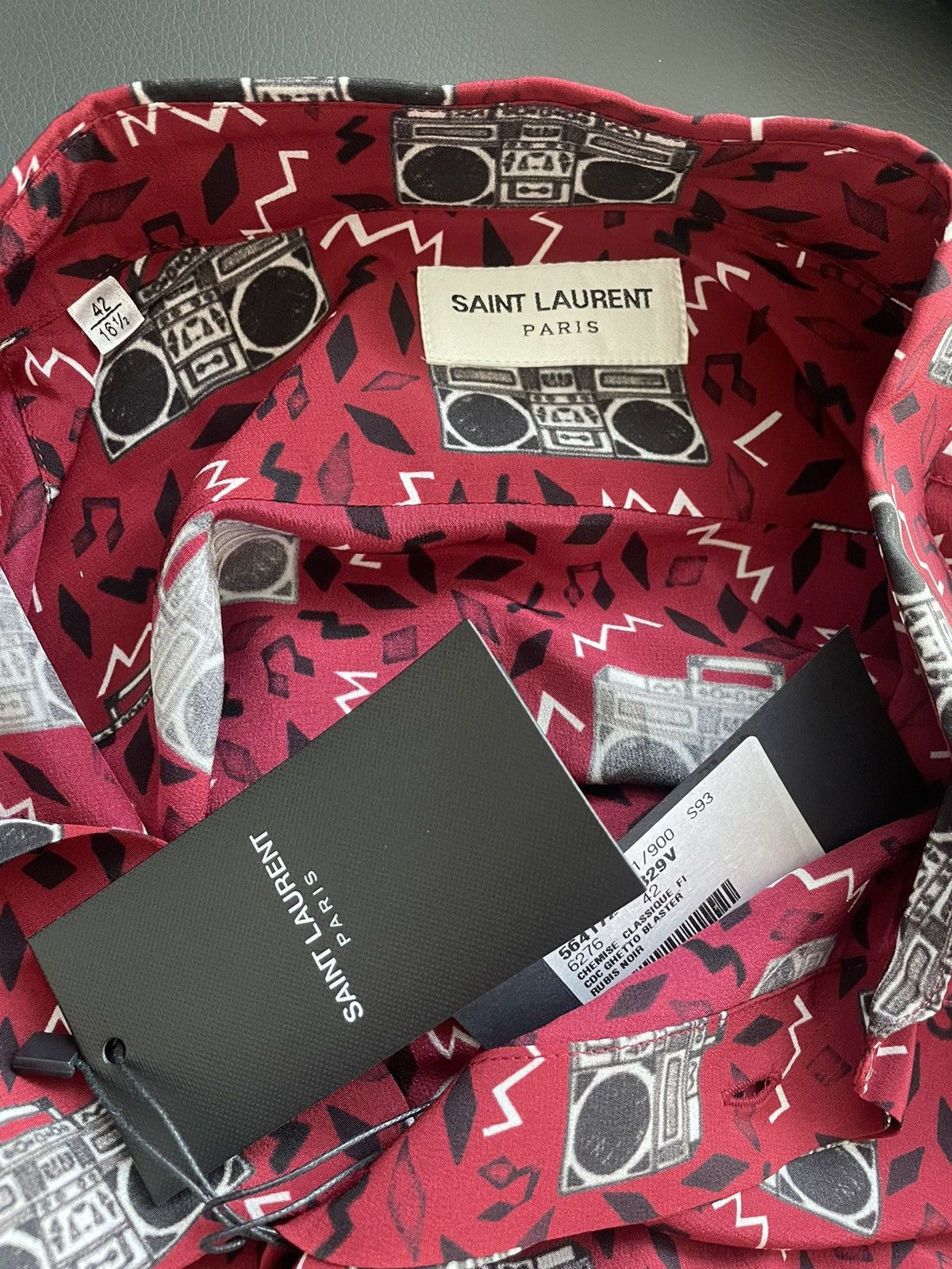 Hedi Slimane × Saint Laurent Paris × Yves Saint Laurent Rare Limited Edition Runway NEW $1,350 Value Pure Silk Shirt Size US L / EU 52-54 / 3 - 6 Thumbnail