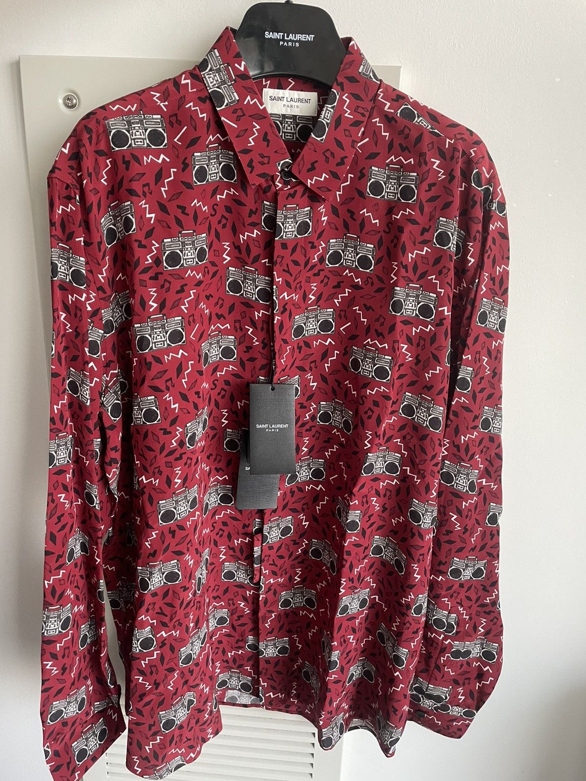 Hedi Slimane × Saint Laurent Paris × Yves Saint Laurent Rare Limited Edition Runway NEW $1,350 Value Pure Silk Shirt Size US L / EU 52-54 / 3 - 14 Thumbnail