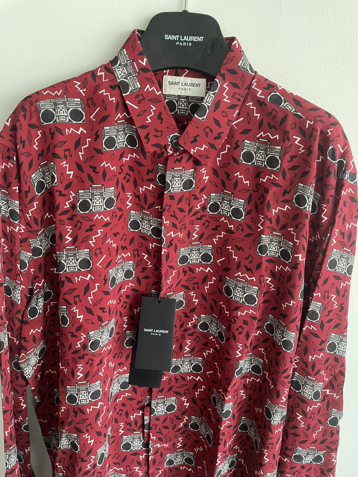Hedi Slimane × Saint Laurent Paris × Yves Saint Laurent Rare Limited Edition Runway NEW $1,350 Value Pure Silk Shirt Size US L / EU 52-54 / 3 - 16 Thumbnail