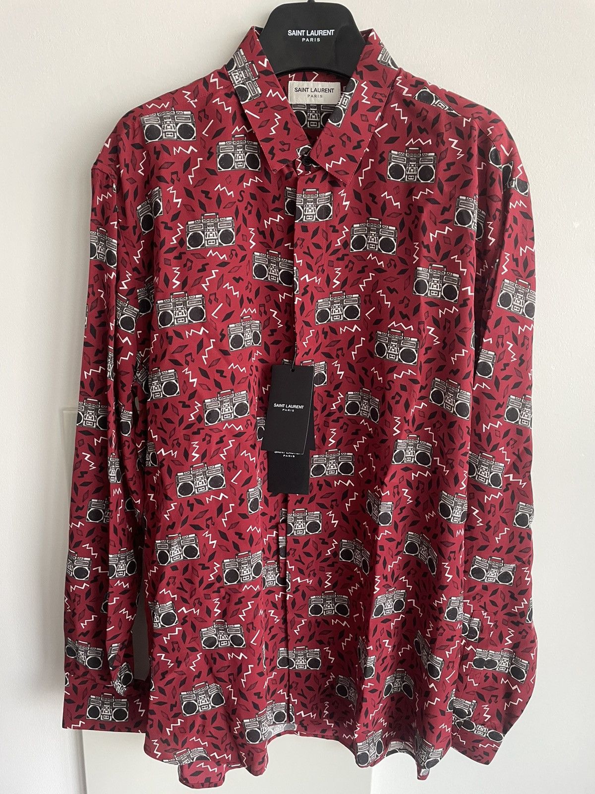 Hedi Slimane × Saint Laurent Paris × Yves Saint Laurent Rare Limited Edition Runway NEW $1,350 Value Pure Silk Shirt Size US L / EU 52-54 / 3 - 12 Thumbnail