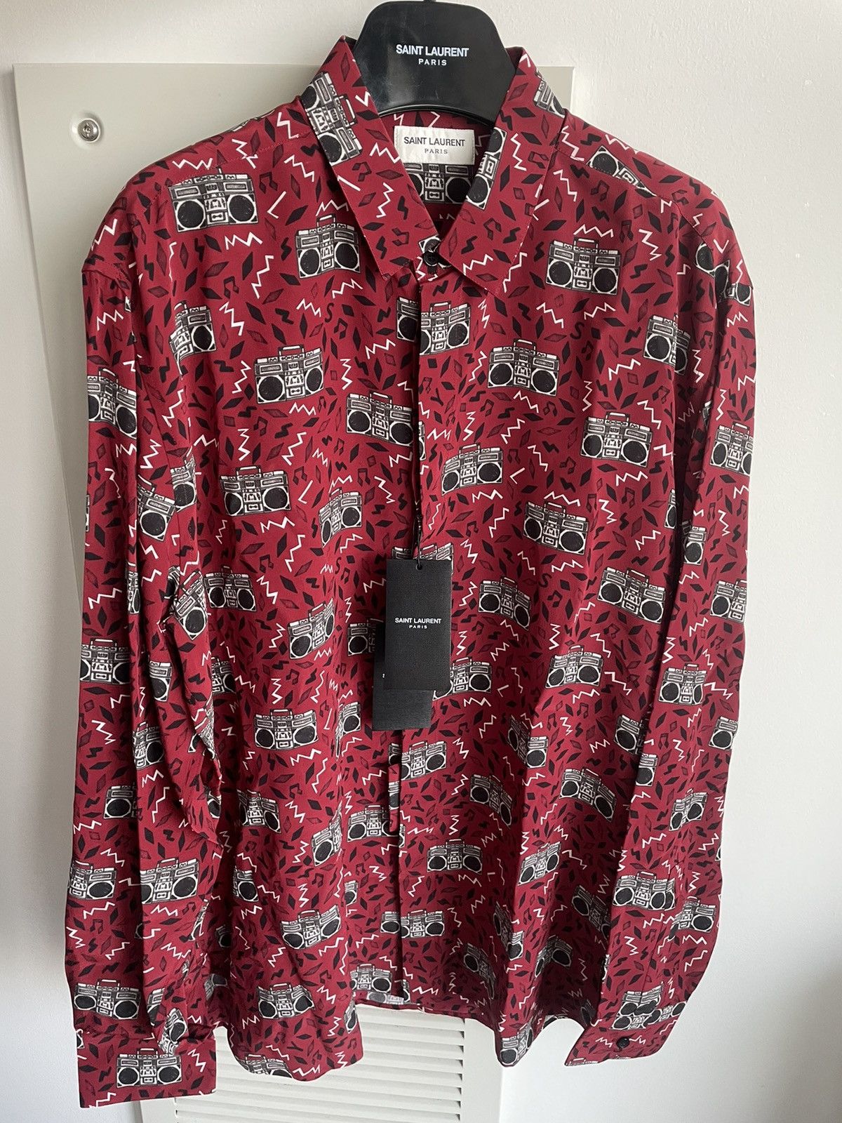 Hedi Slimane × Saint Laurent Paris × Yves Saint Laurent Rare Limited Edition Runway NEW $1,350 Value Pure Silk Shirt Size US L / EU 52-54 / 3 - 11 Thumbnail