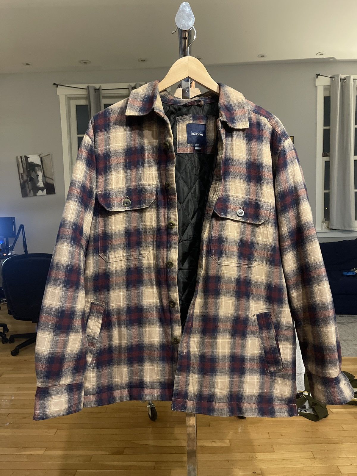 Basic Editions Basic Editions Green Quilted Flannel Grailed