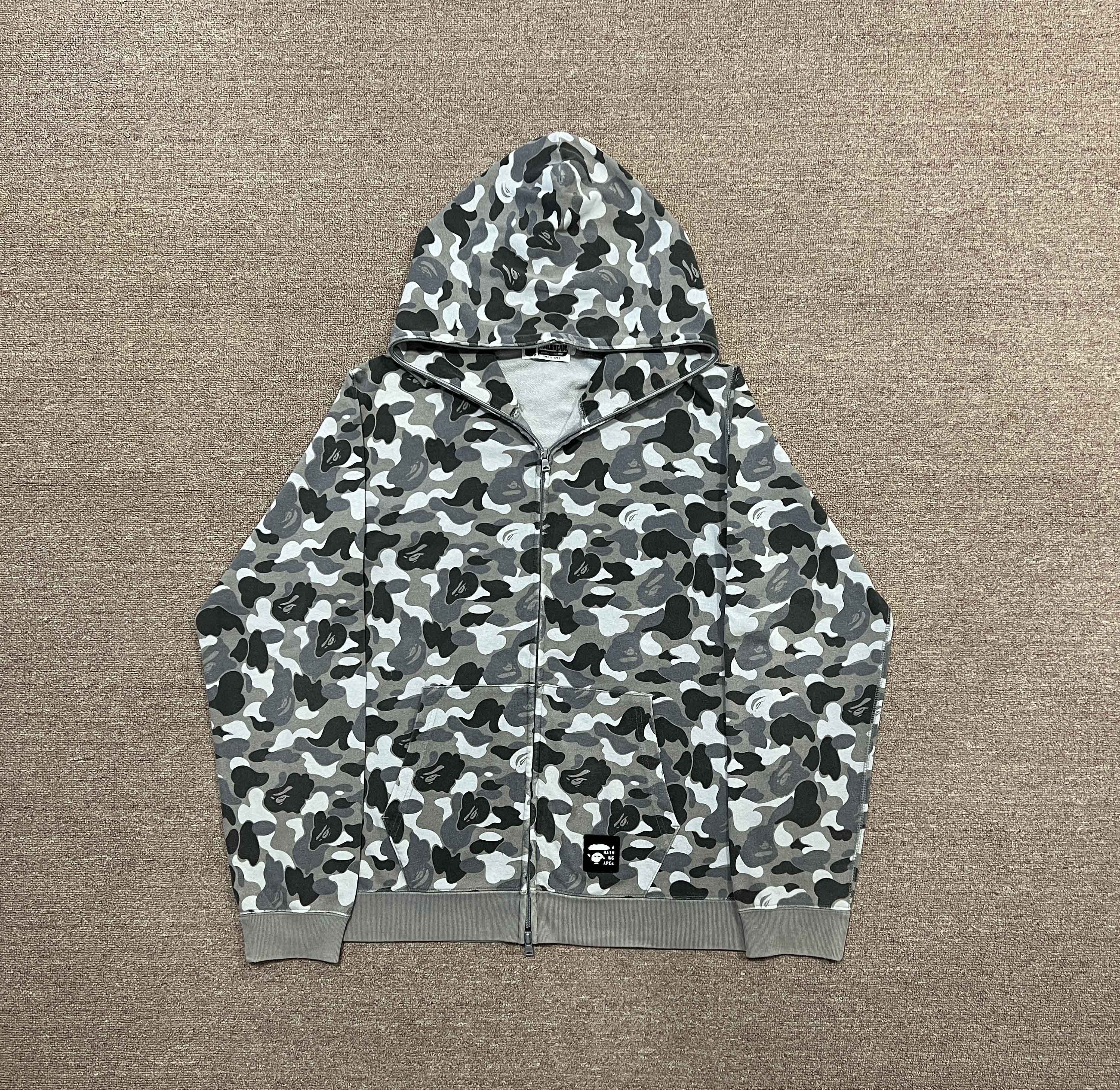 Bape Bape Grey Camo Vintage Zip Up Hoodie | Grailed