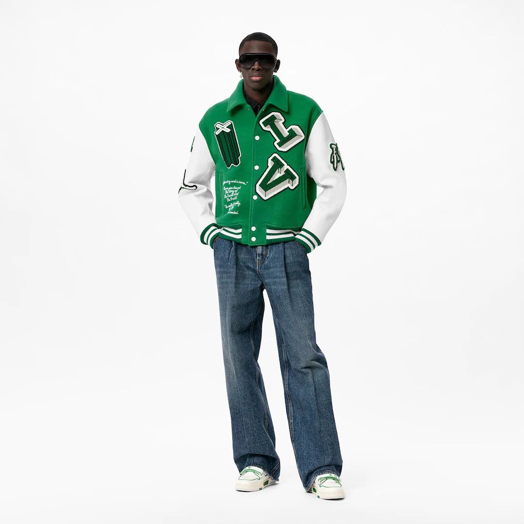Louis Vuitton × Virgil Abloh AW21 VARSITY LEATHER JACKET Size US M / EU 48-50 / 2 - 2 Thumbnail