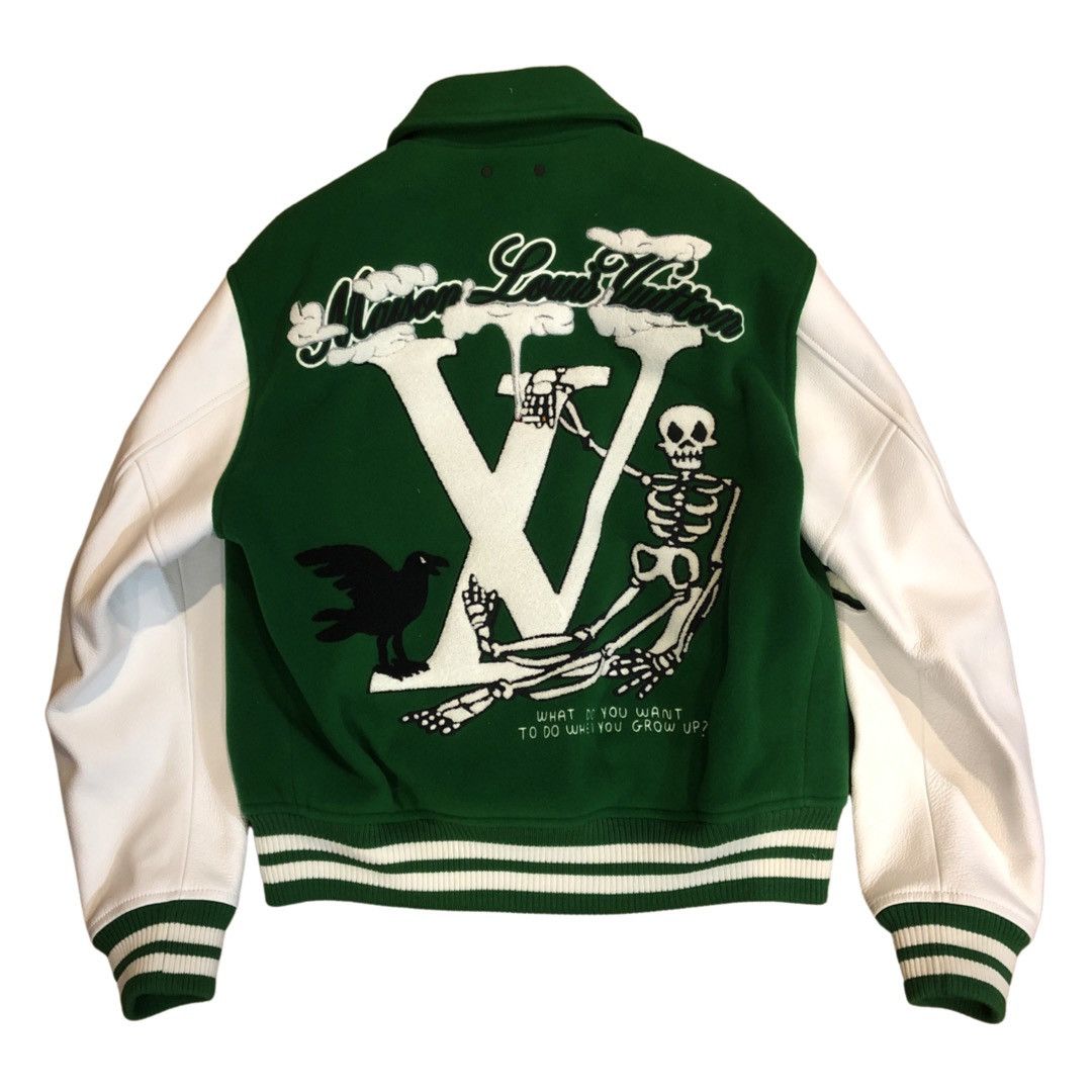 Louis Vuitton × Virgil Abloh AW21 VARSITY LEATHER JACKET Size US M / EU 48-50 / 2 - 7 Thumbnail