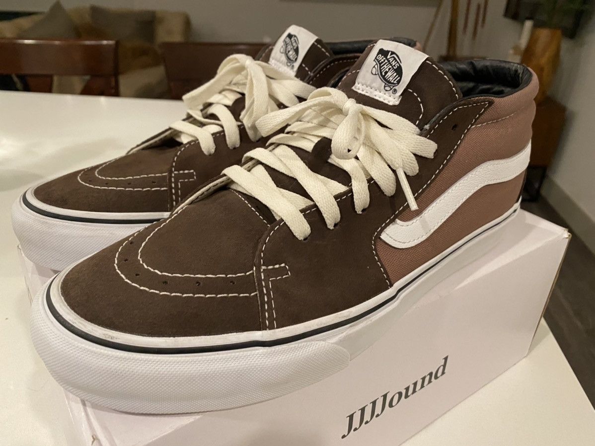 image of Jjjjound x Vans Sk8 Mid Vault Lx Brown Shoes, Men's (Size 10.5)