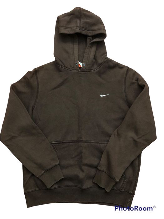 Nike Vintage Brown Nike Mini Swoosh Hoodie Y2K Travis Scott Grailed