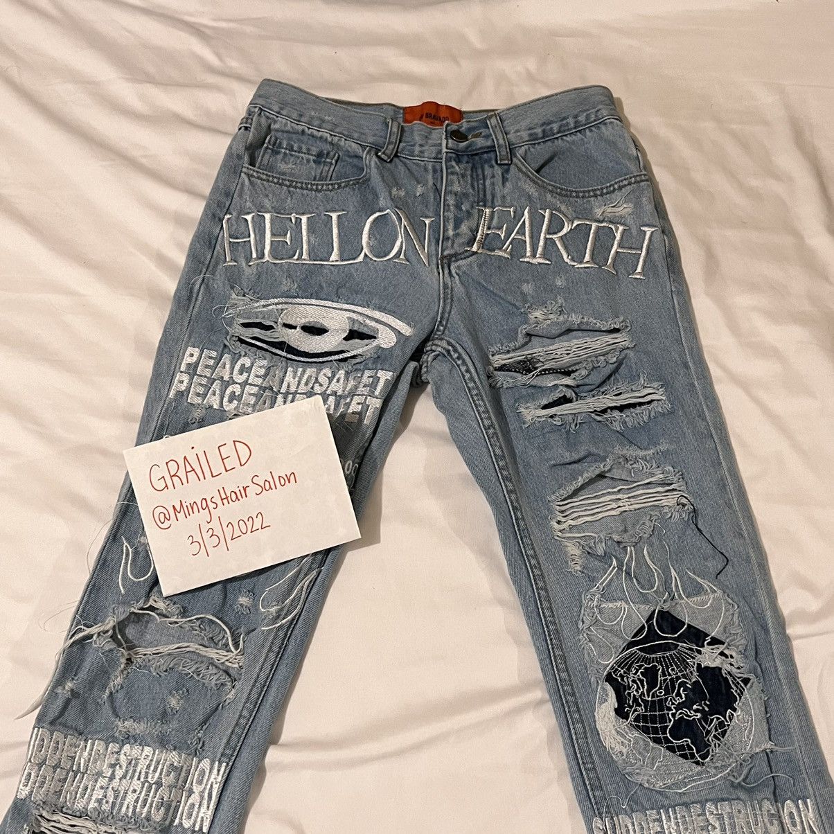 Bravado × Ev Bravado MRDR BRVDO MURDER BRAVADO HELL ON EARTH DENIM JEANS Size US 28 / EU 44 - 4 Thumbnail