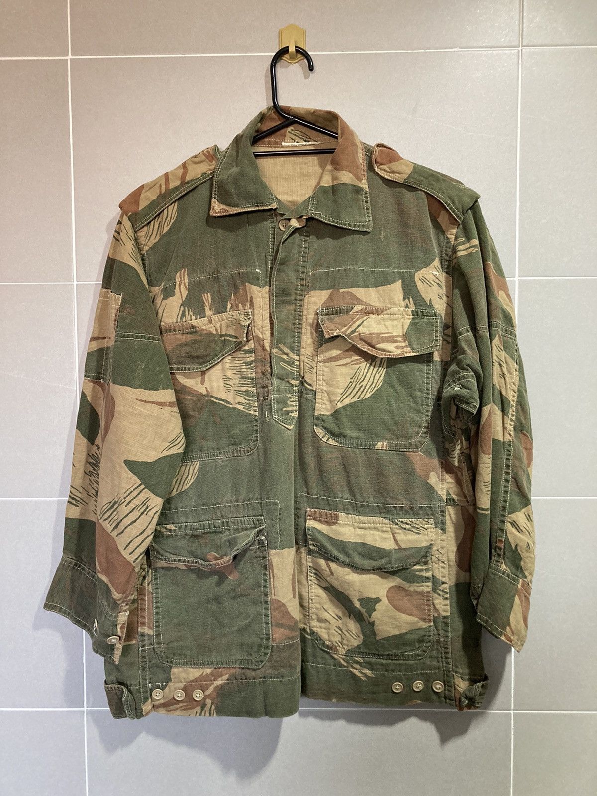 Vintage Rare Vtg 70s Pakistani Military Camouflage Pullover Shirt Size US L / EU 52-54 / 3 - 1 Thumbnail