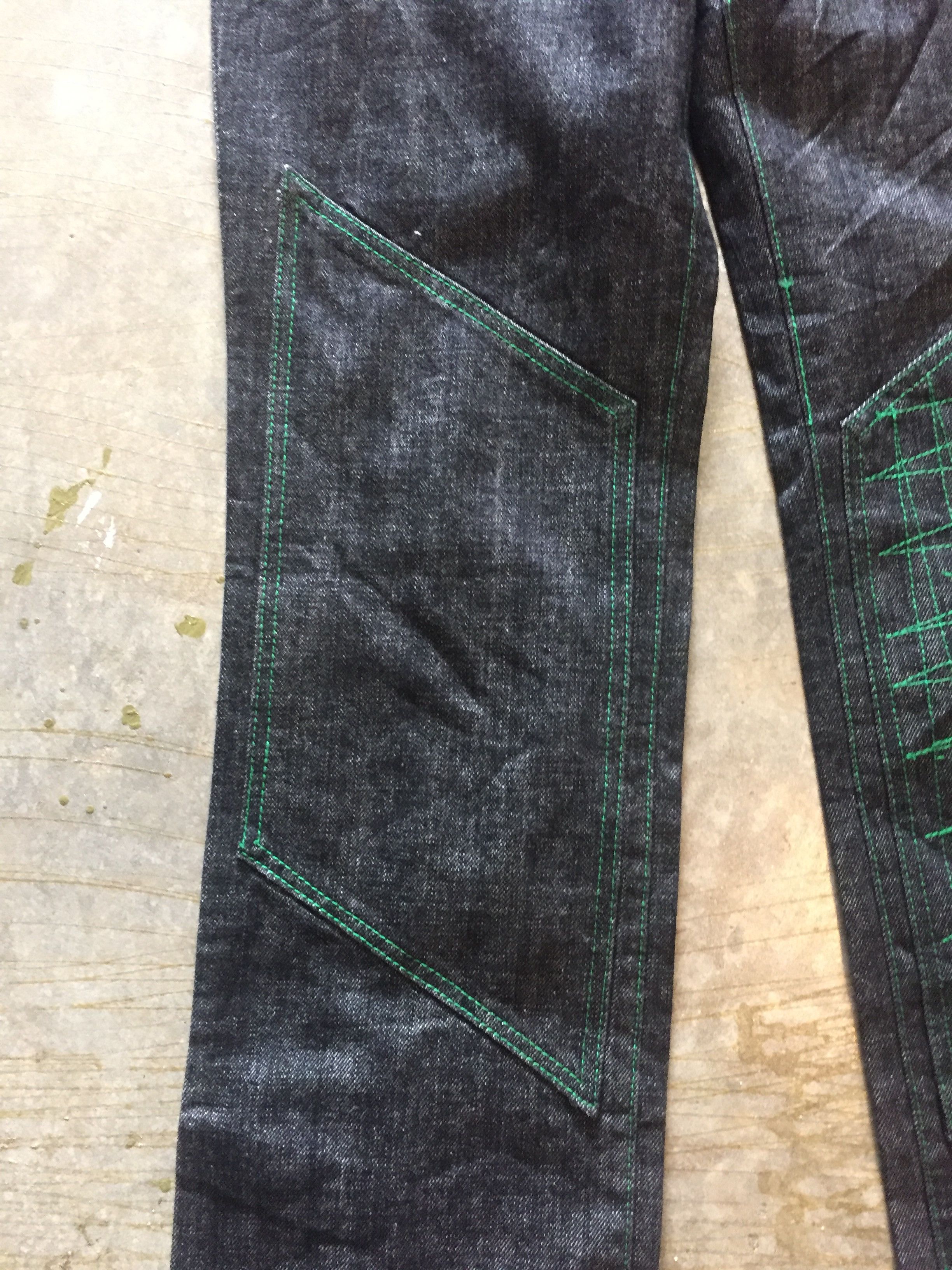 14th Addiction Green Edge Cyberpunk japan contra stitch zigzag denim Size US 30 / EU 46 - 4 Thumbnail
