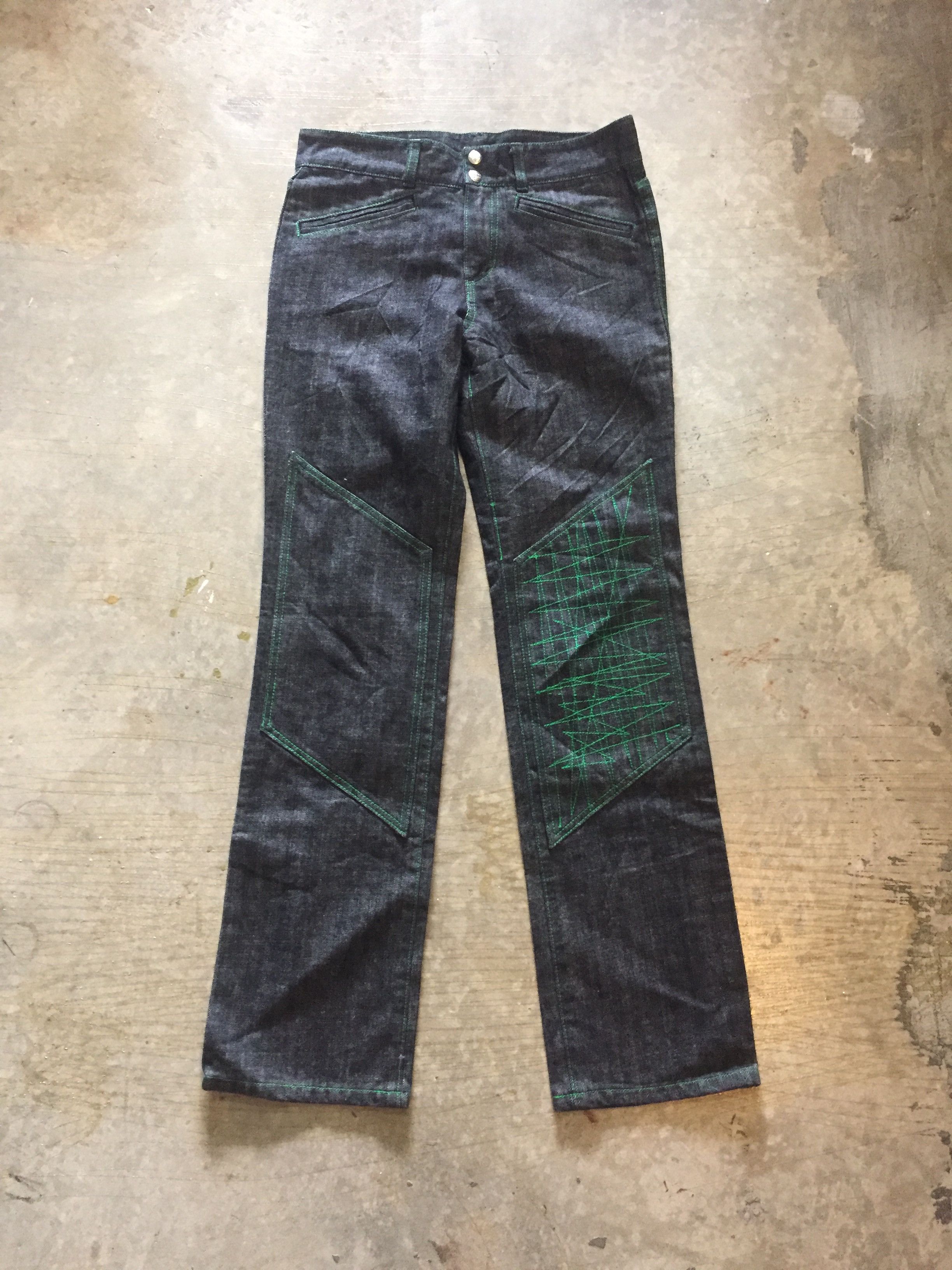 14th Addiction Green Edge Cyberpunk japan contra stitch zigzag denim Size US 30 / EU 46 - 2 Thumbnail