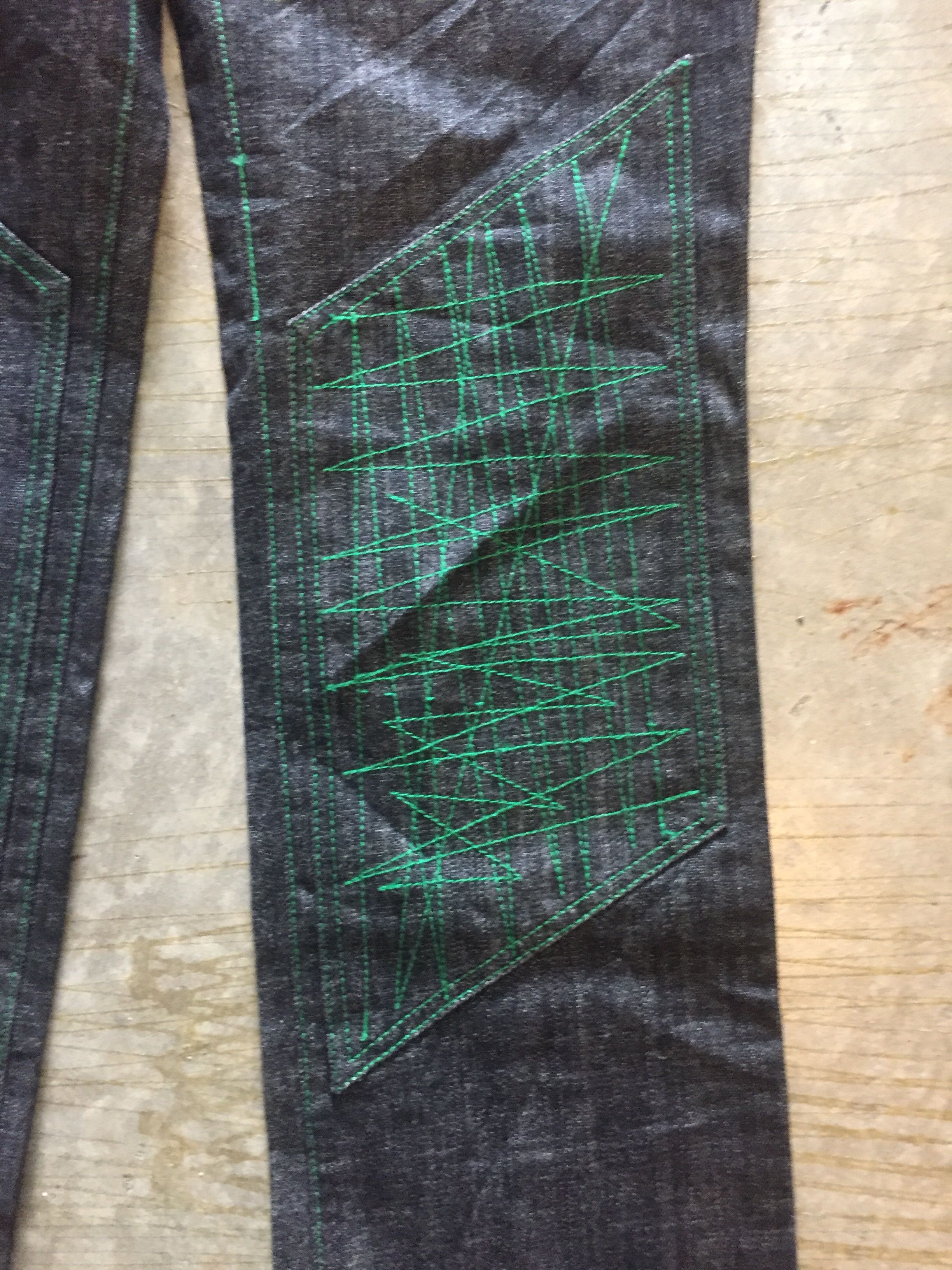 14th Addiction Green Edge Cyberpunk japan contra stitch zigzag denim Size US 30 / EU 46 - 3 Thumbnail