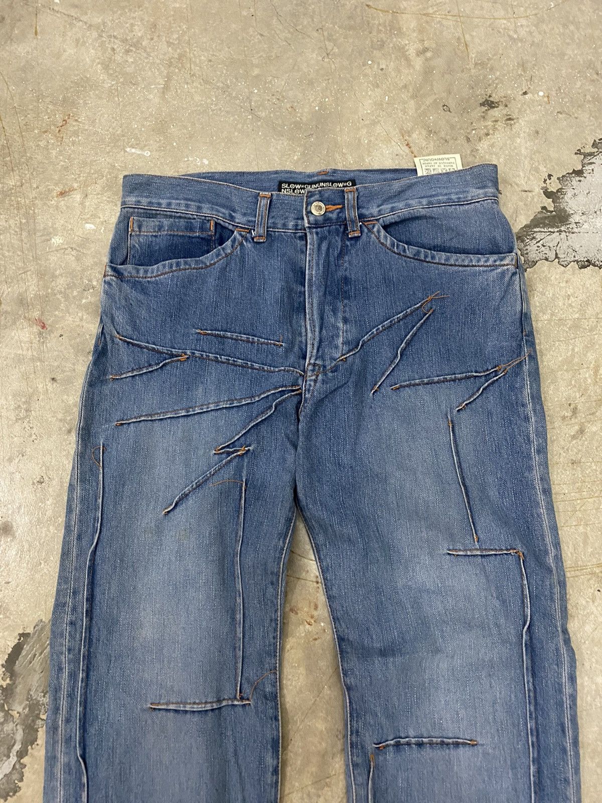 Beauty Beast SLOW GUN Japan contra 3D stitch pants Size US 31 - 3 Thumbnail