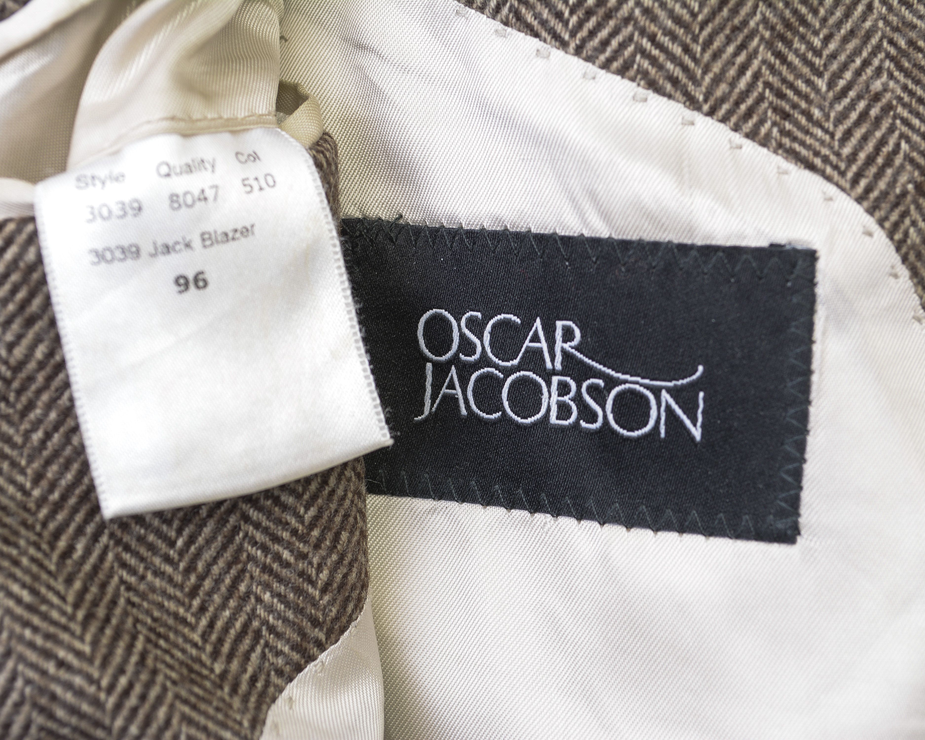 Oscar Jacobson Wool Cashmere Jack Blazer Tweed Herringbone Jacket Coat 96 Size US M / EU 48-50 / 2 - 4 Thumbnail
