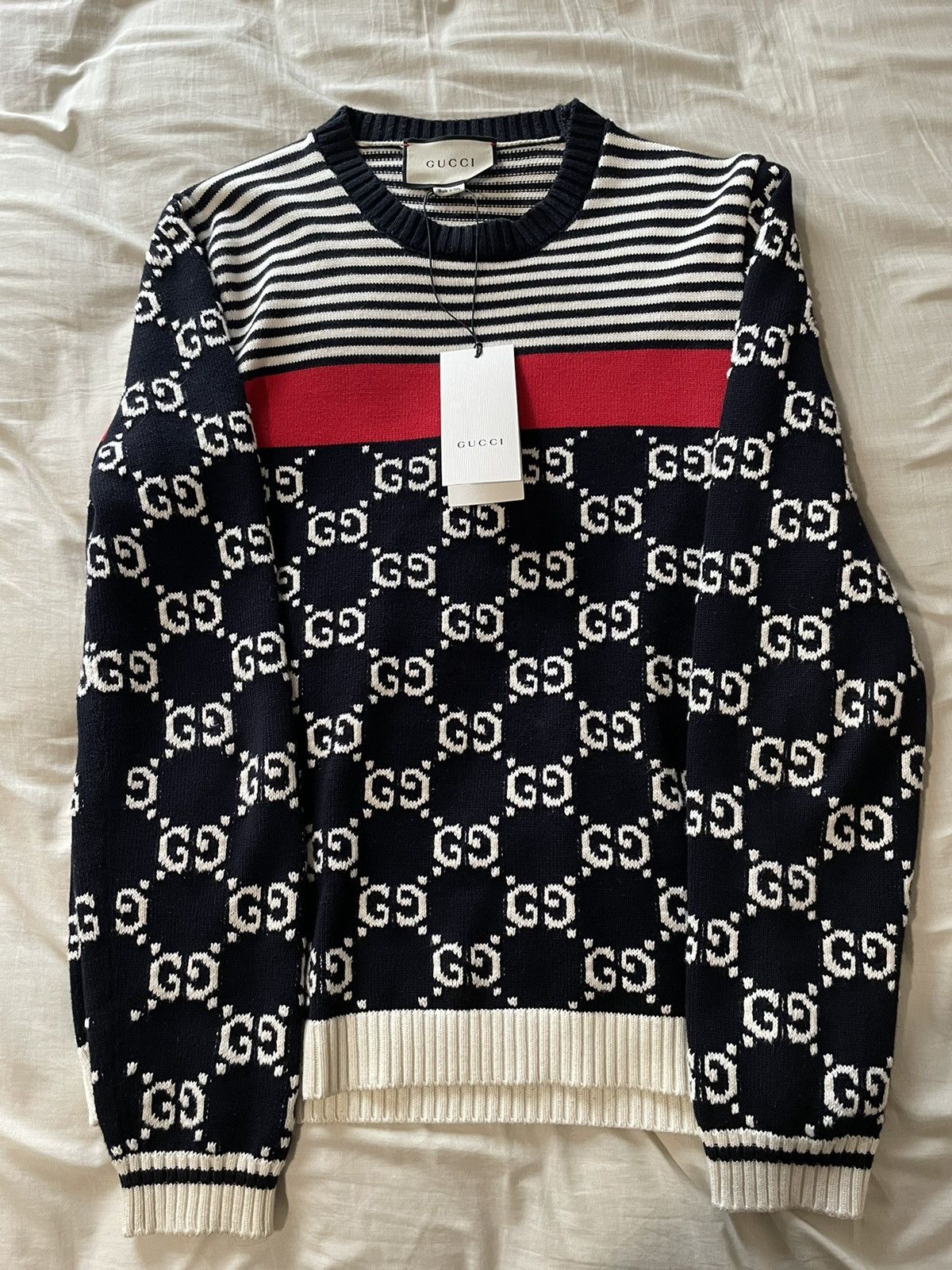 Gucci GG and Stripes Knit Sweater Grailed
