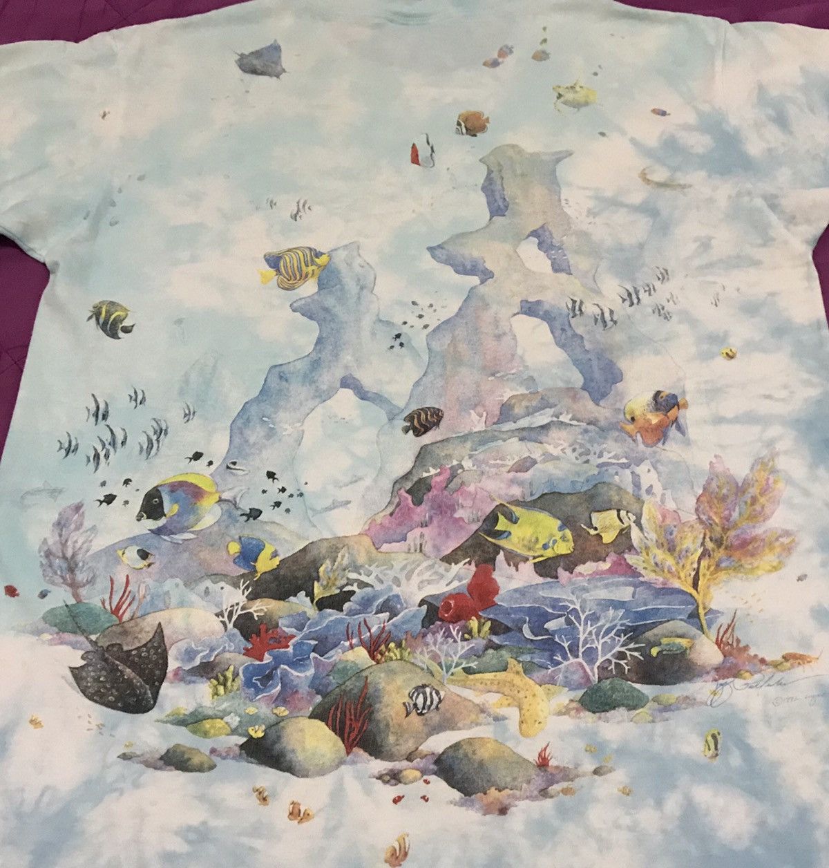 Liquid Blue × Vintage Vintage 1992 Liquid Blue “Coral Reet” Tshirt Size US L / EU 52-54 / 3 - 6 Thumbnail