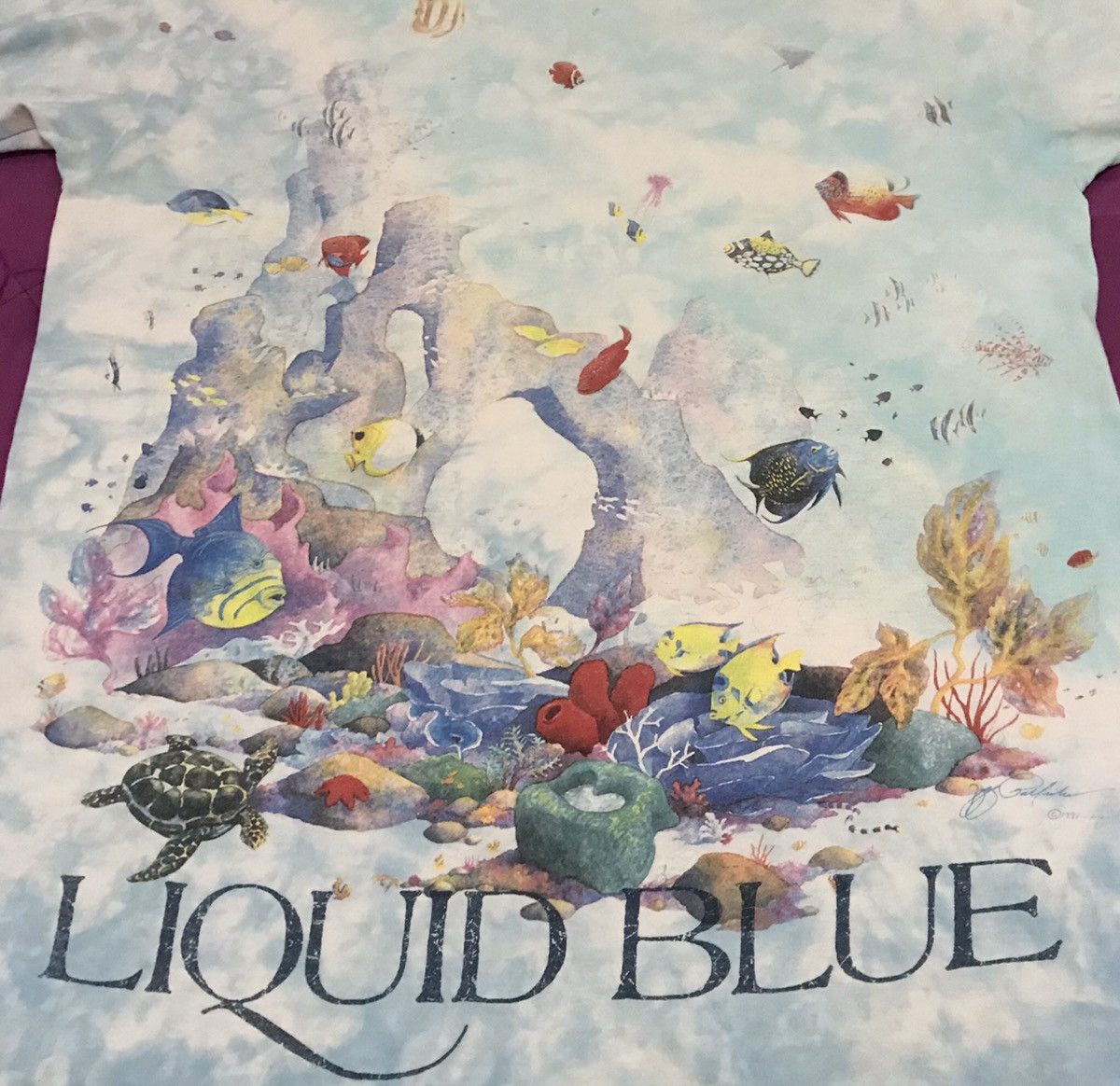 Liquid Blue × Vintage Vintage 1992 Liquid Blue “Coral Reet” Tshirt Size US L / EU 52-54 / 3 - 4 Thumbnail