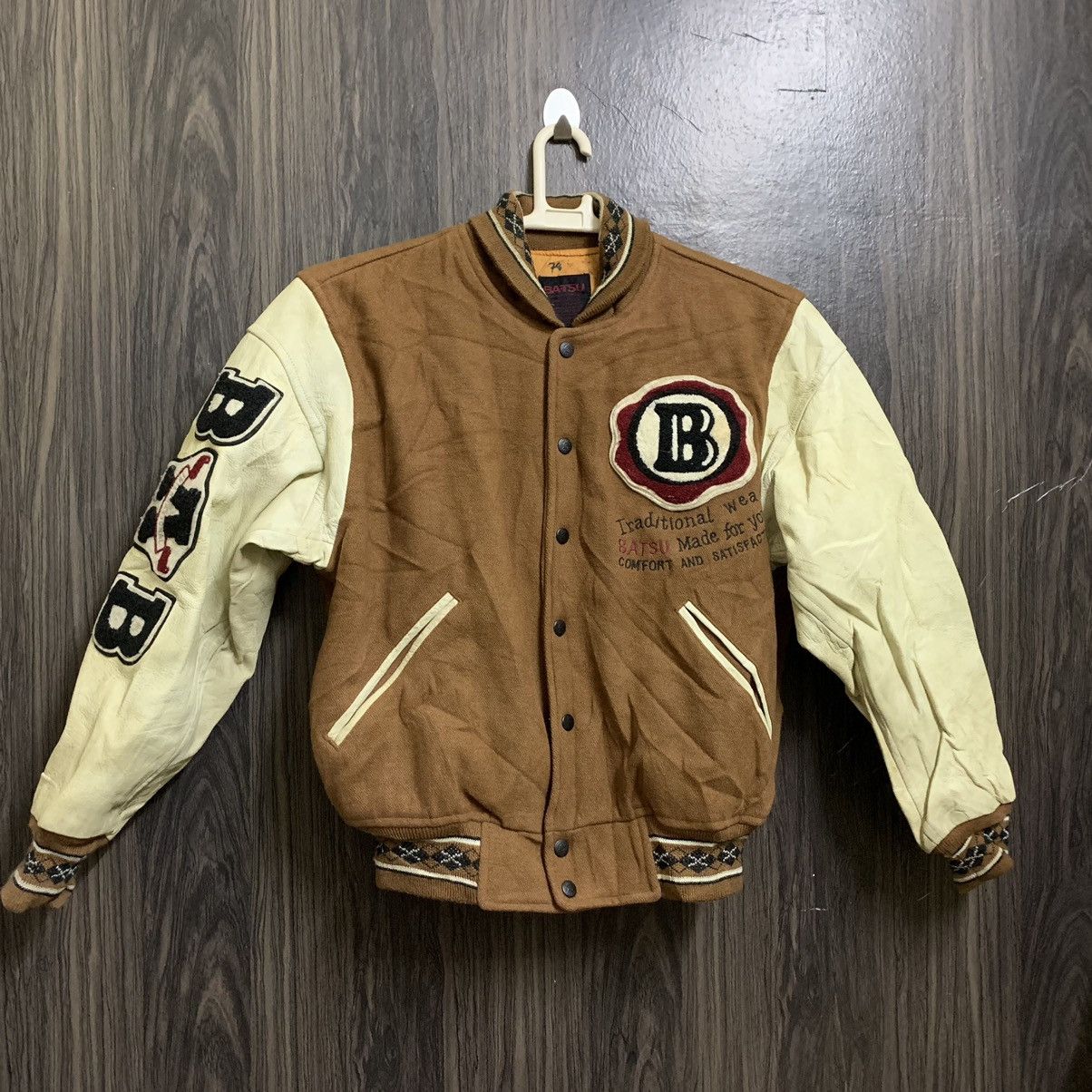 Japanese Brand Vintage BA-TSU Varsity Letterman Wool Jacket Size US M / EU 48-50 / 2 - 2 Thumbnail