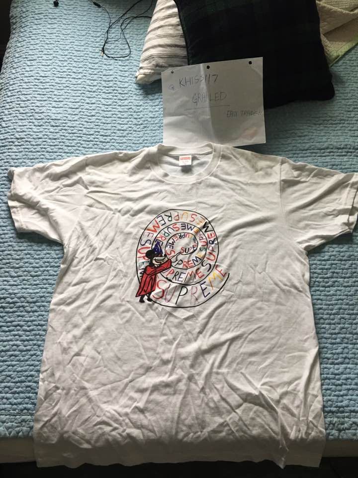 Supreme SS17 SUPREME JOE ROBERTS SWIRL TEE T-SHIRT WHITE L