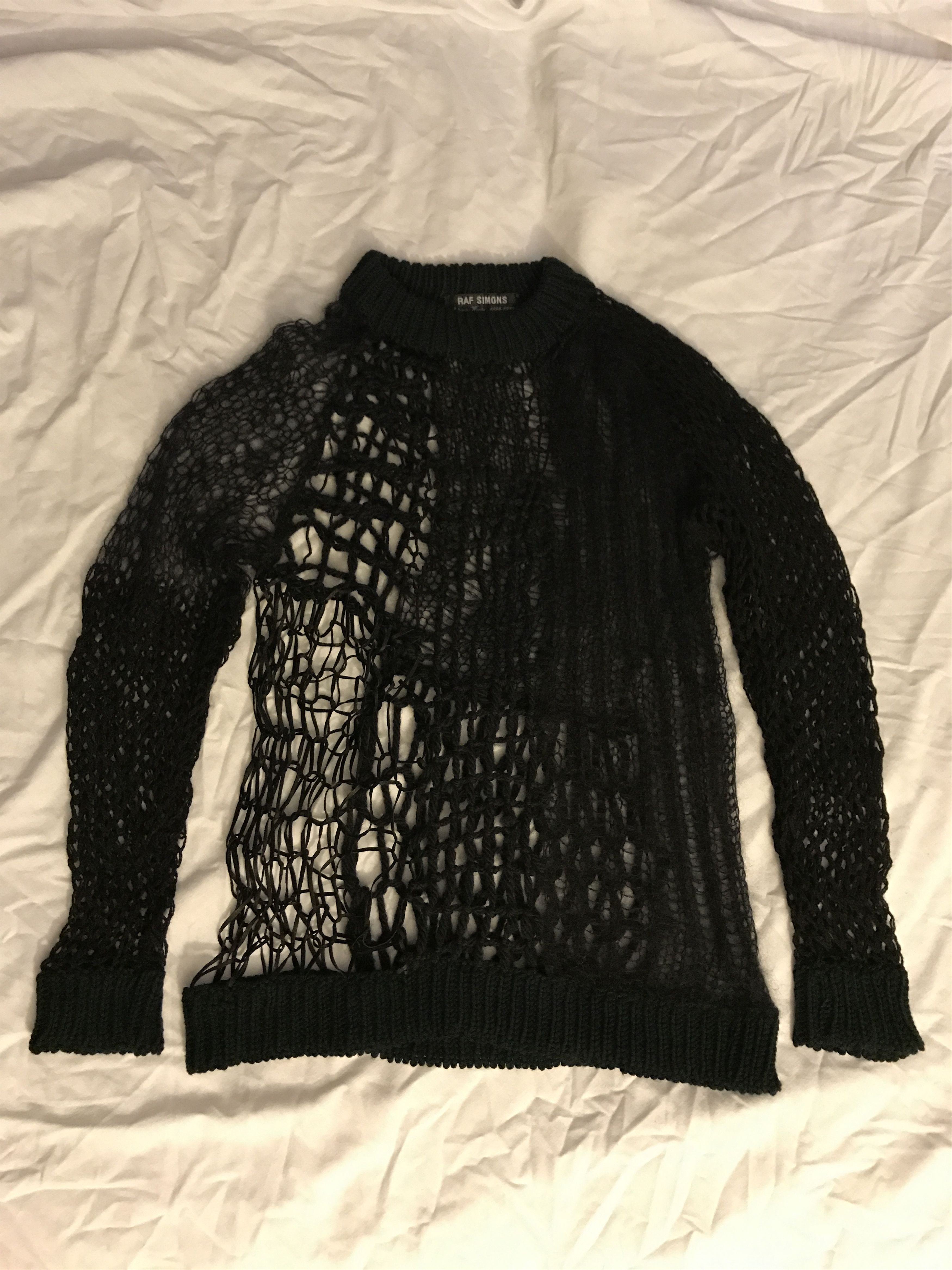 トップス Archive RAF SIMONS Patch Knit Sweater Raf Simons AW1998 Spiderweb Sweater — Middleman Store
