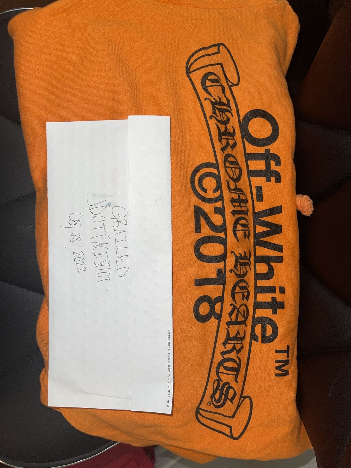 Off white chrome hearts orange hoodie hot sale