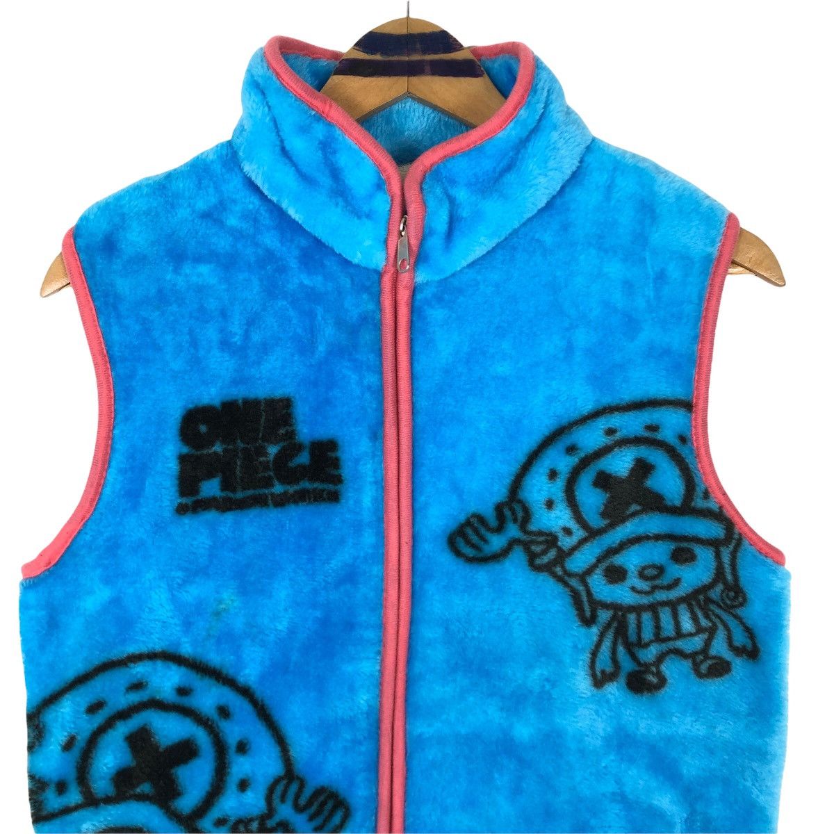 Japanese Brand Vintage One Piece Tony Tony Chopper Fleece Sleeveless Vest Size US XS / EU 42 / 0 - 4 Thumbnail