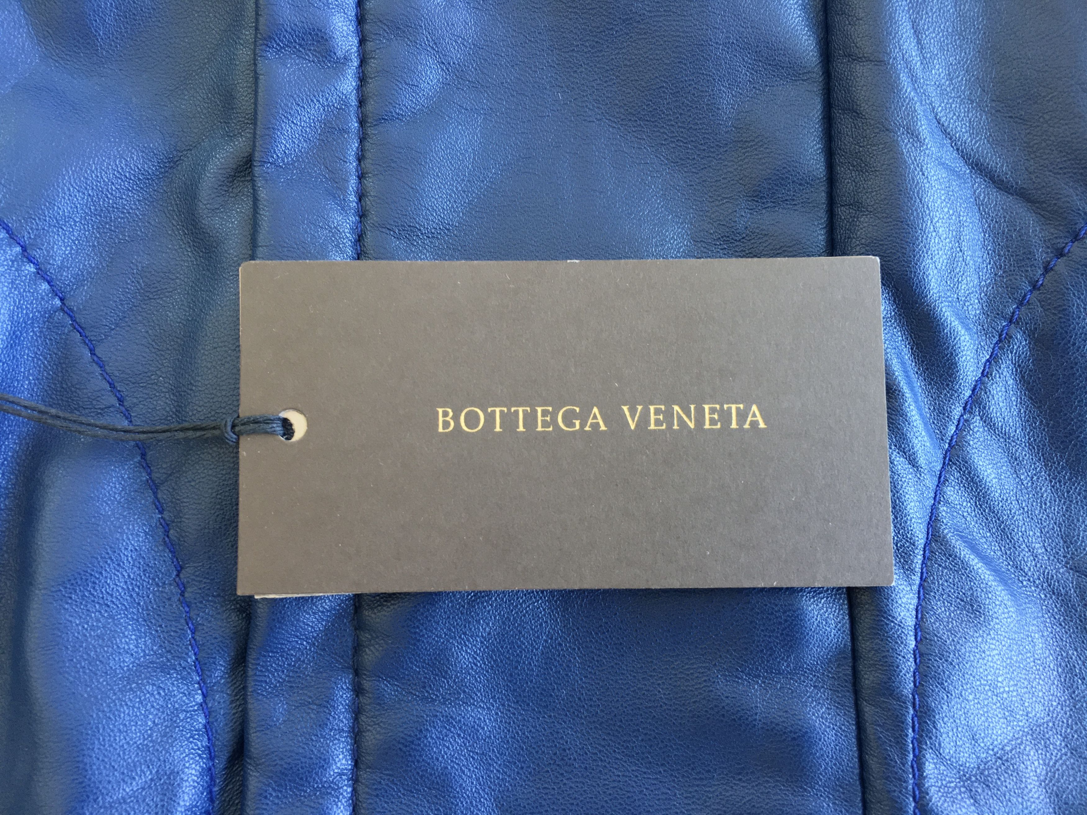 Bottega Veneta BOTTEGA VENETA BLUE LEATHER BLOUSON Size US S / EU 44-46 / 1 - 7 Thumbnail