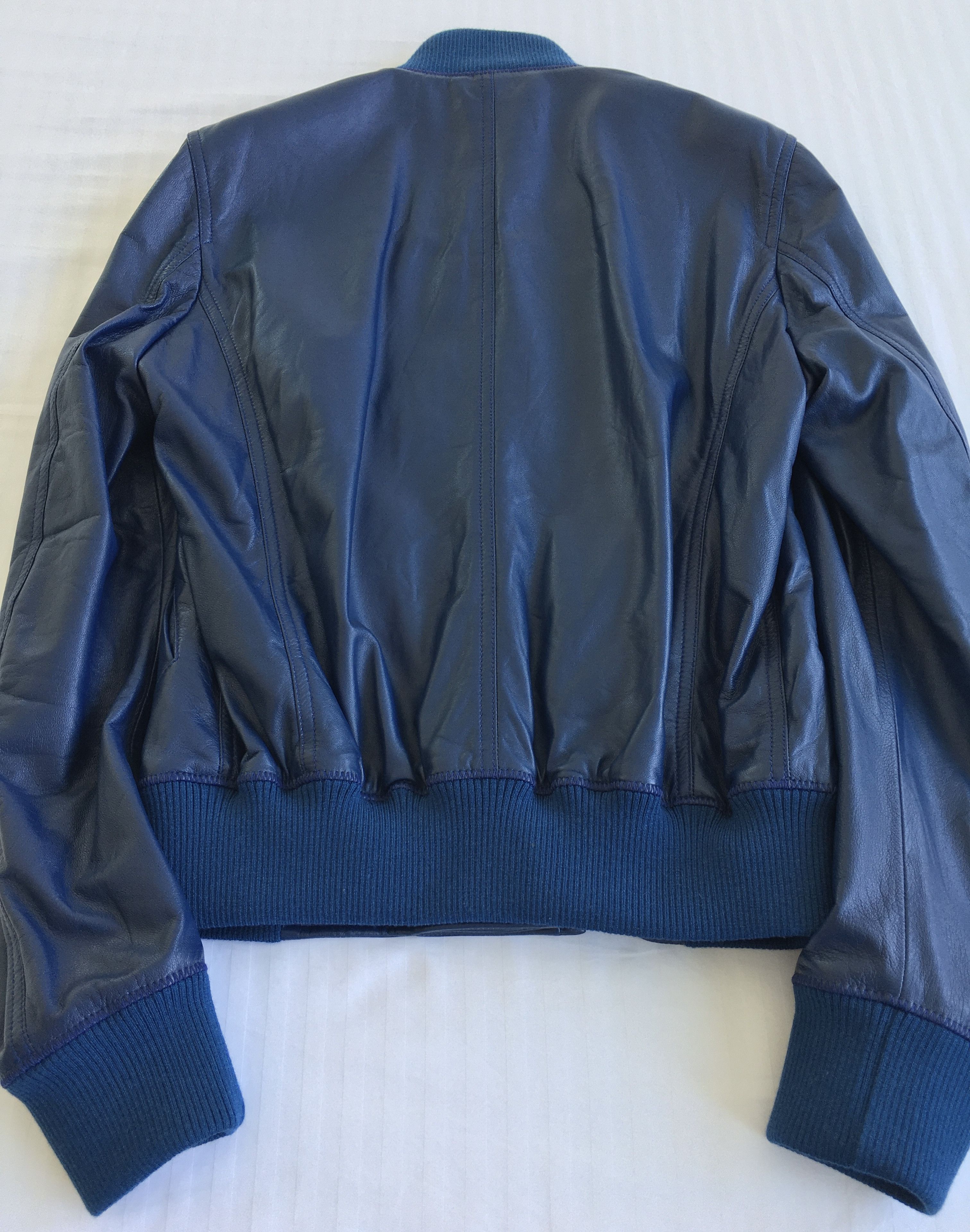Bottega Veneta BOTTEGA VENETA BLUE LEATHER BLOUSON Size US S / EU 44-46 / 1 - 2 Thumbnail