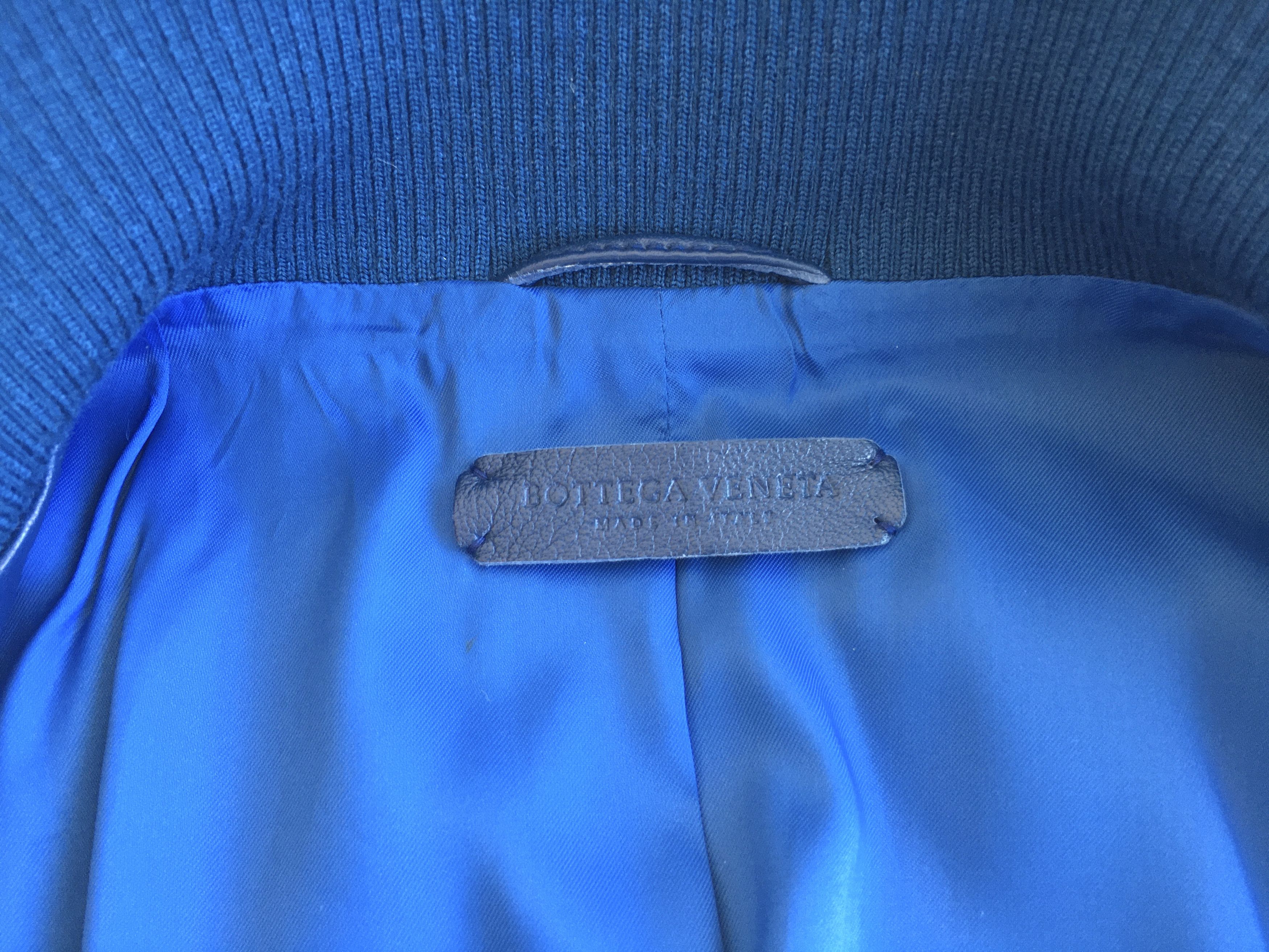 Bottega Veneta BOTTEGA VENETA BLUE LEATHER BLOUSON Size US S / EU 44-46 / 1 - 5 Thumbnail