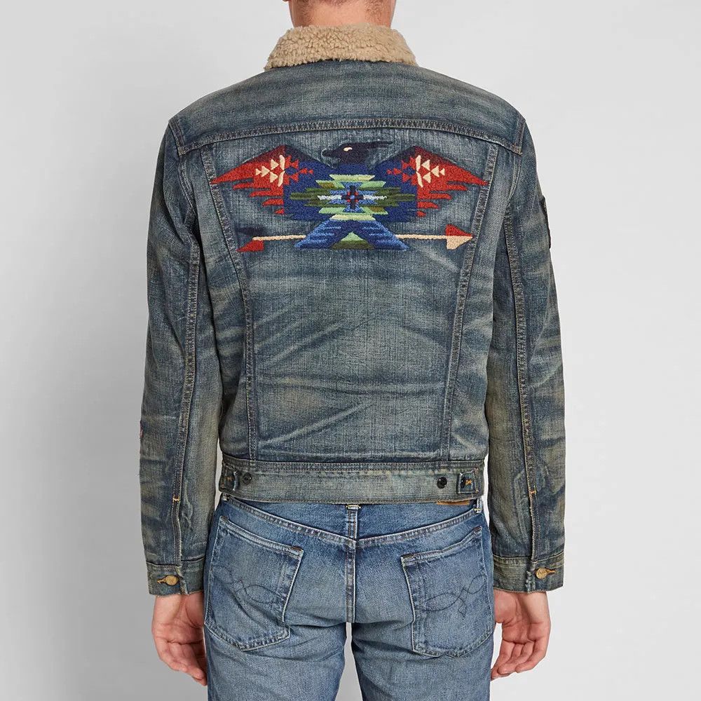 Polo Ralph Lauren SHERPA DENIM TRUCKER JACKET GOODMAN EMBROIDERED Size US S / EU 44-46 / 1 - 10 Thumbnail