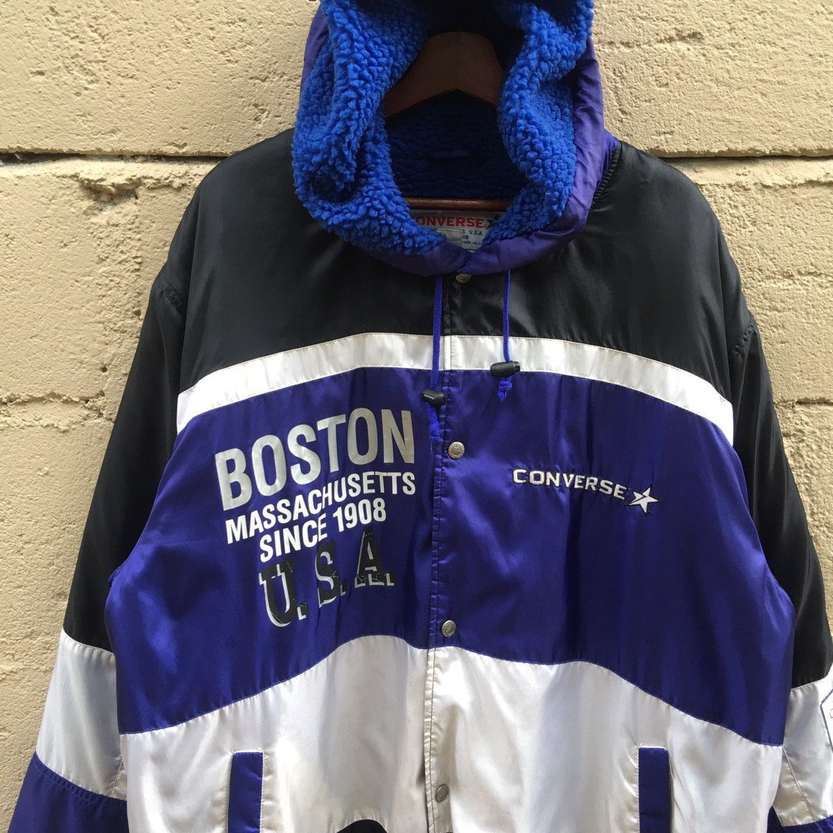 Converse Vintage Converse Hoodie Sherpa Big Logo Button Up Jacket Size US L / EU 52-54 / 3 - 4 Thumbnail