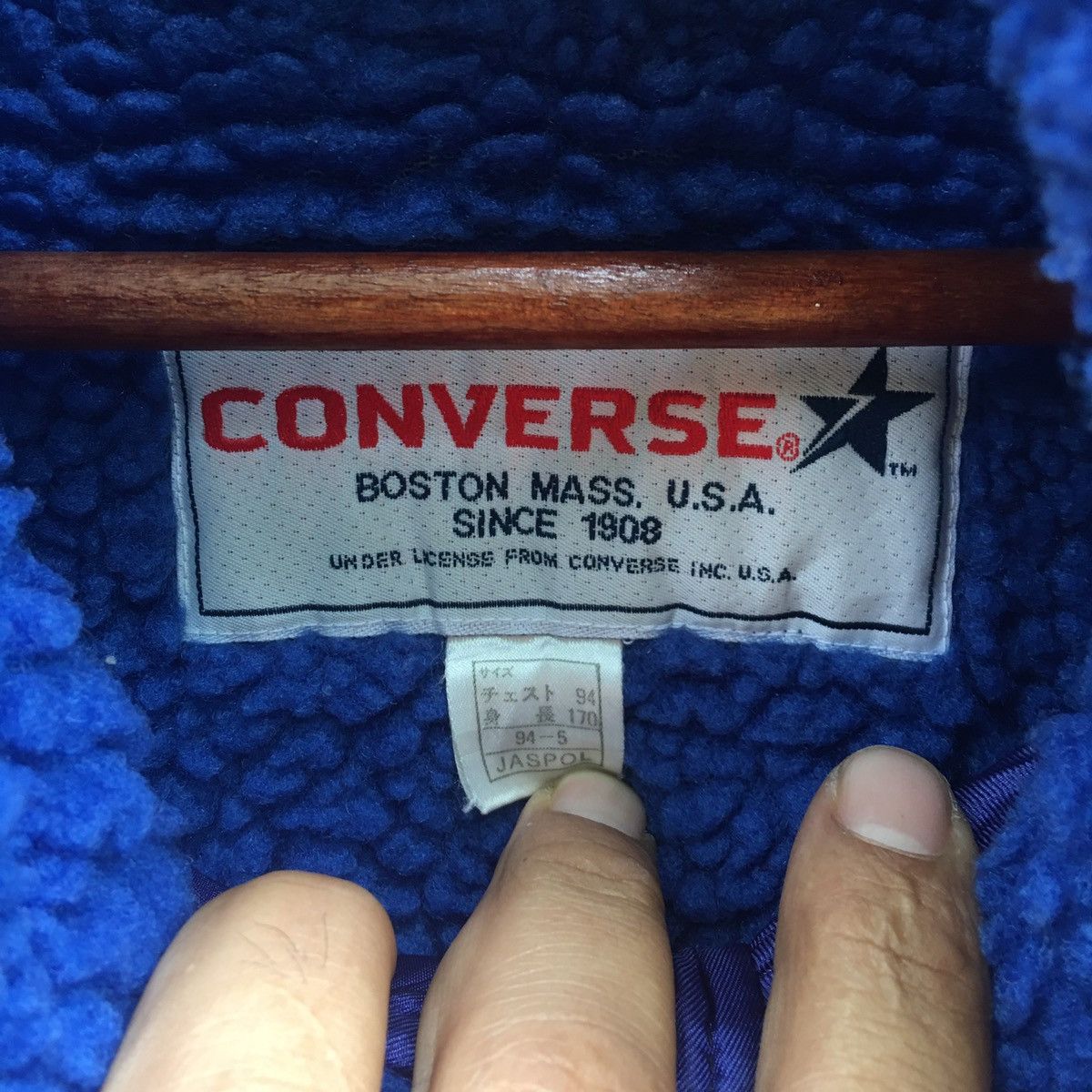 Converse Vintage Converse Hoodie Sherpa Big Logo Button Up Jacket Size US L / EU 52-54 / 3 - 12 Thumbnail