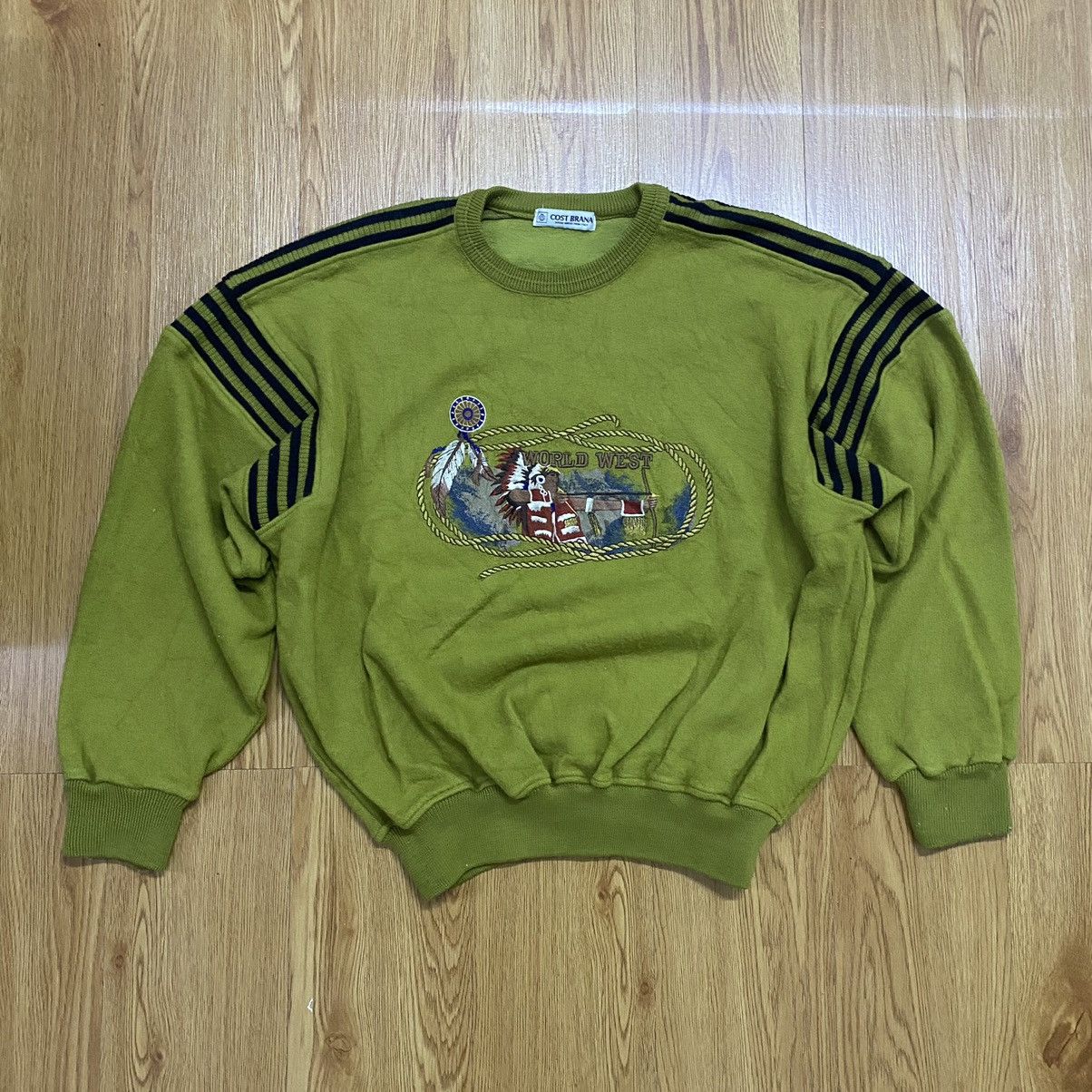 Vintage Cost Brana Italy RedIndian Embroidered wool Sweatshirt Size US M / EU 48-50 / 2 - 1 Thumbnail