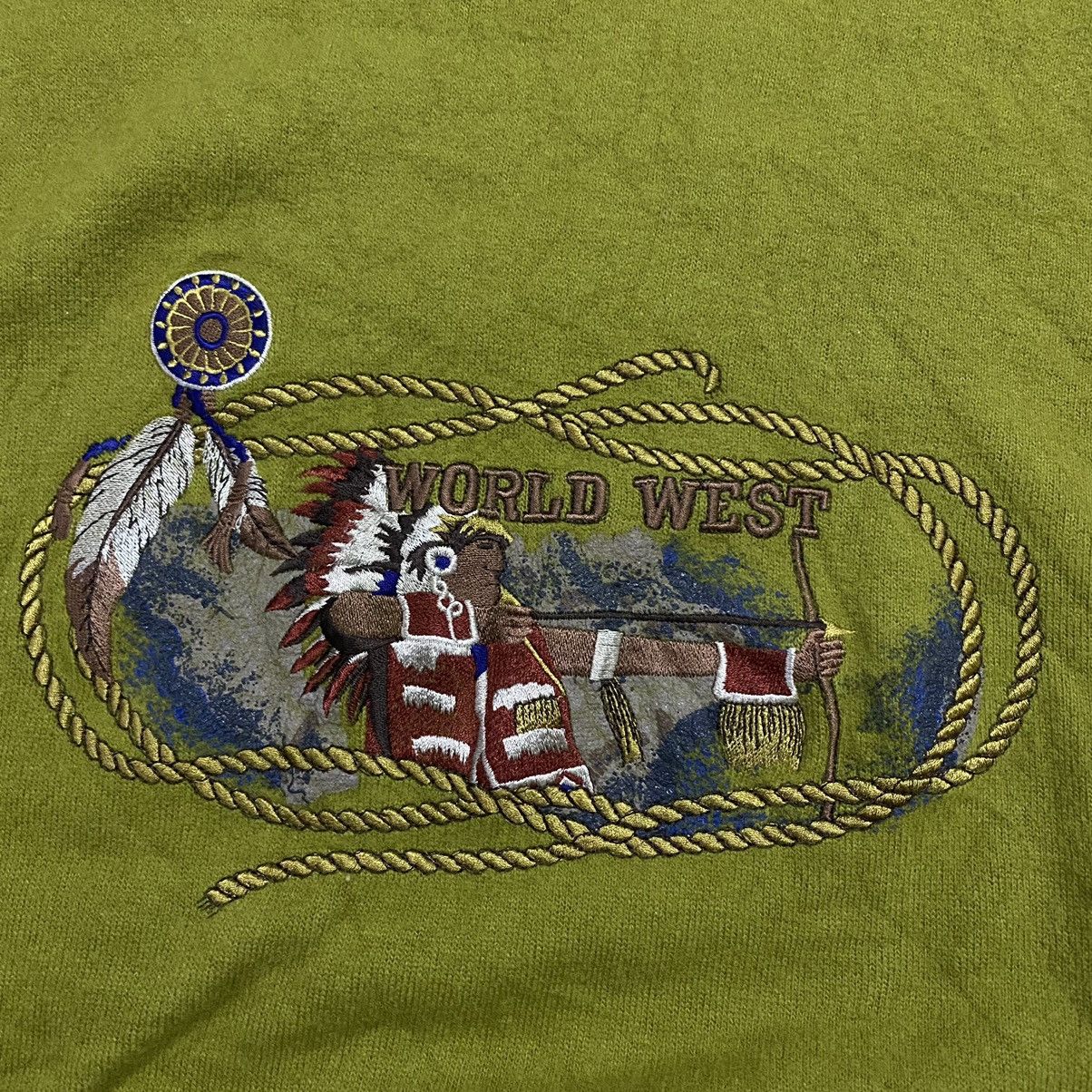 Vintage Cost Brana Italy RedIndian Embroidered wool Sweatshirt Size US M / EU 48-50 / 2 - 5 Thumbnail