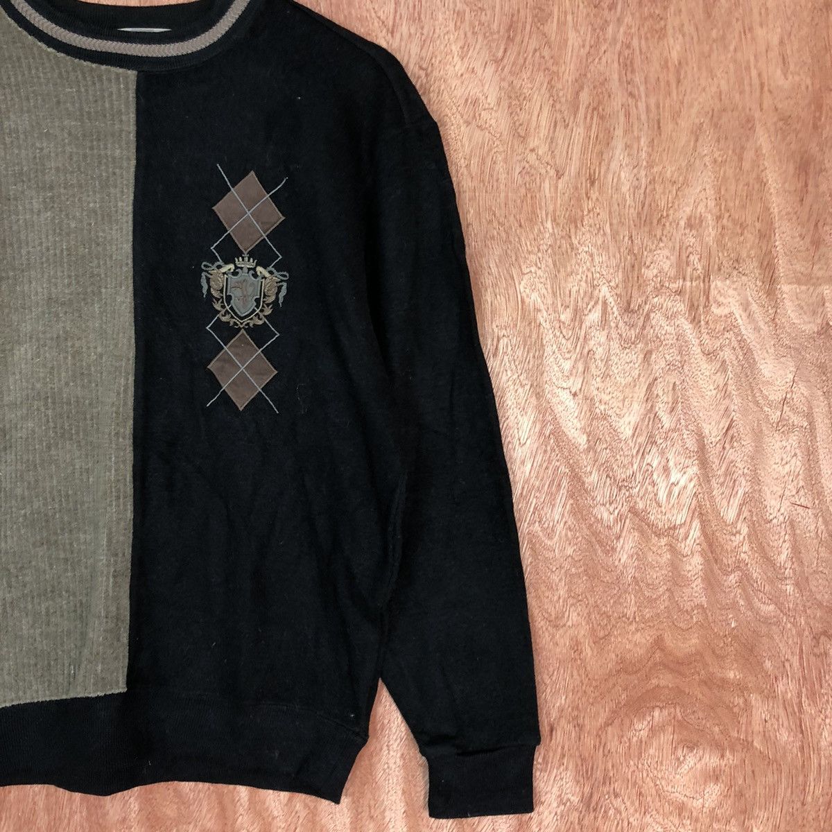 Homespun Knitwear × Japanese Brand Vulgaris Black vintage art Knitwear #6044 Size US M / EU 48-50 / 2 - 5 Thumbnail