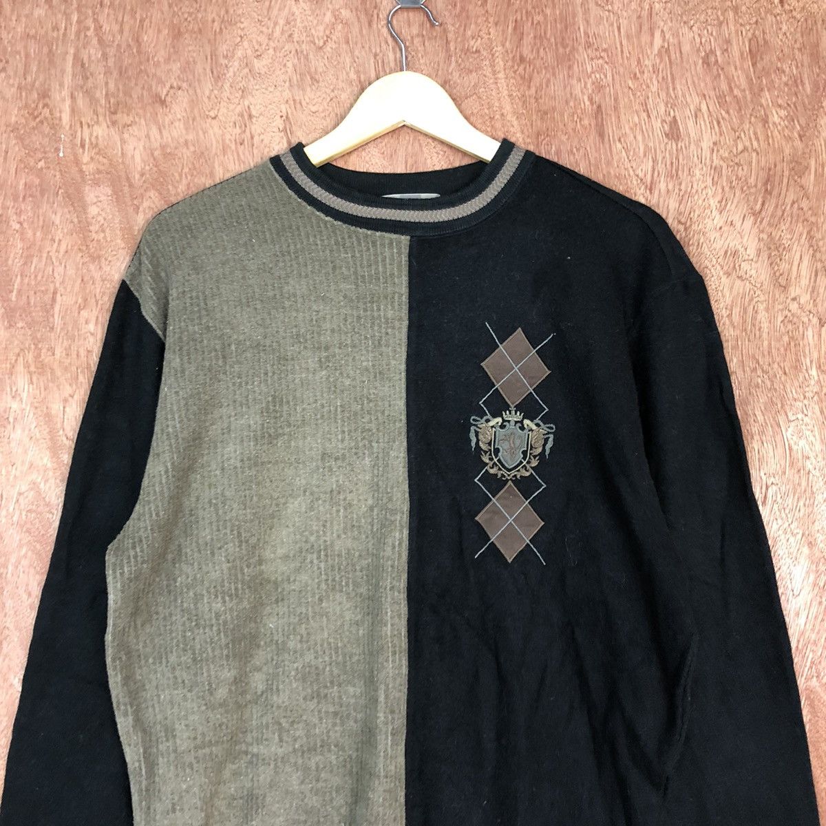 Homespun Knitwear × Japanese Brand Vulgaris Black vintage art Knitwear #6044 Size US M / EU 48-50 / 2 - 8 Thumbnail