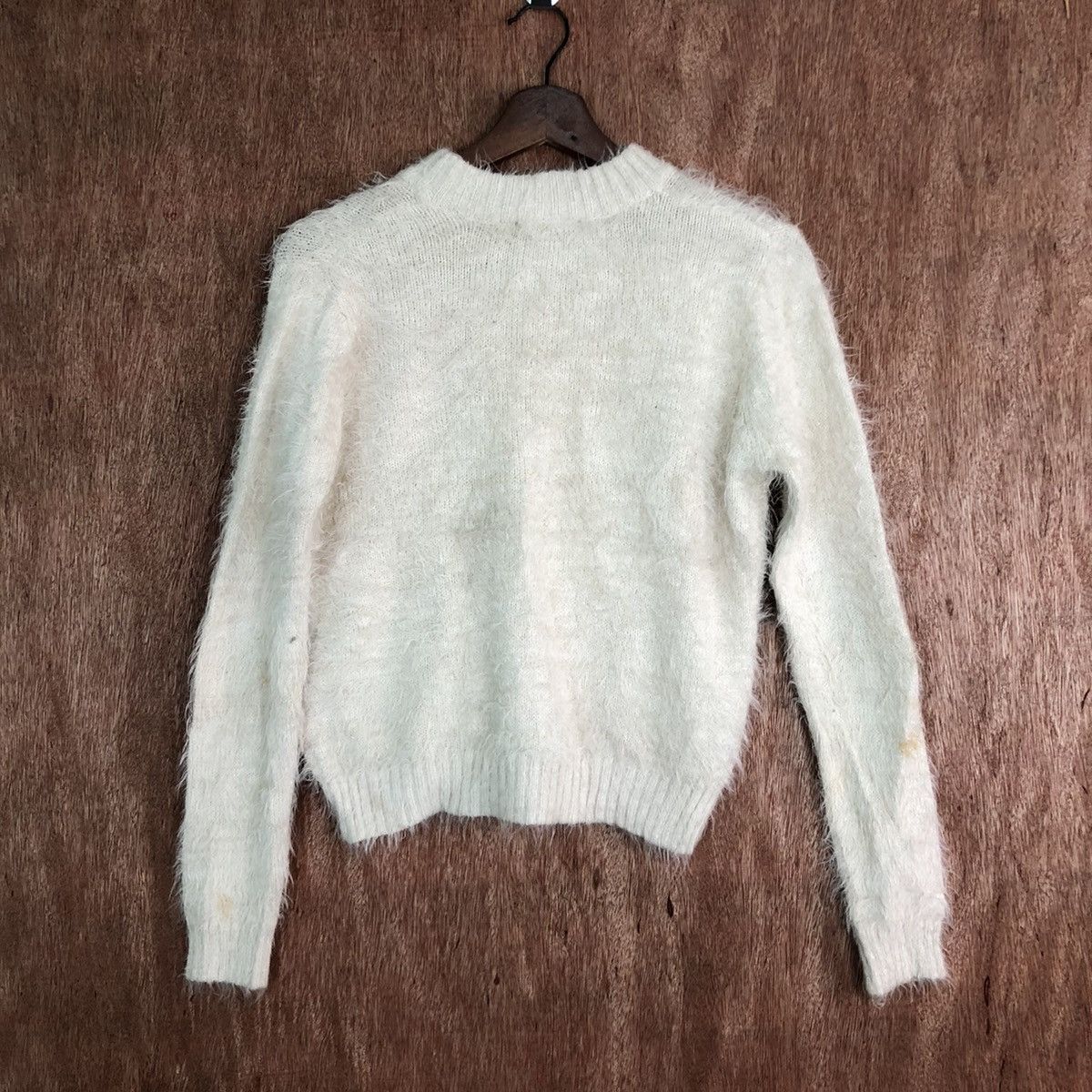 Homespun Knitwear × Japanese Brand DLL INGNI White Mohair Shag Shaggy Knitwear #c390 Size S / US 4 / IT 40 - 10 Thumbnail
