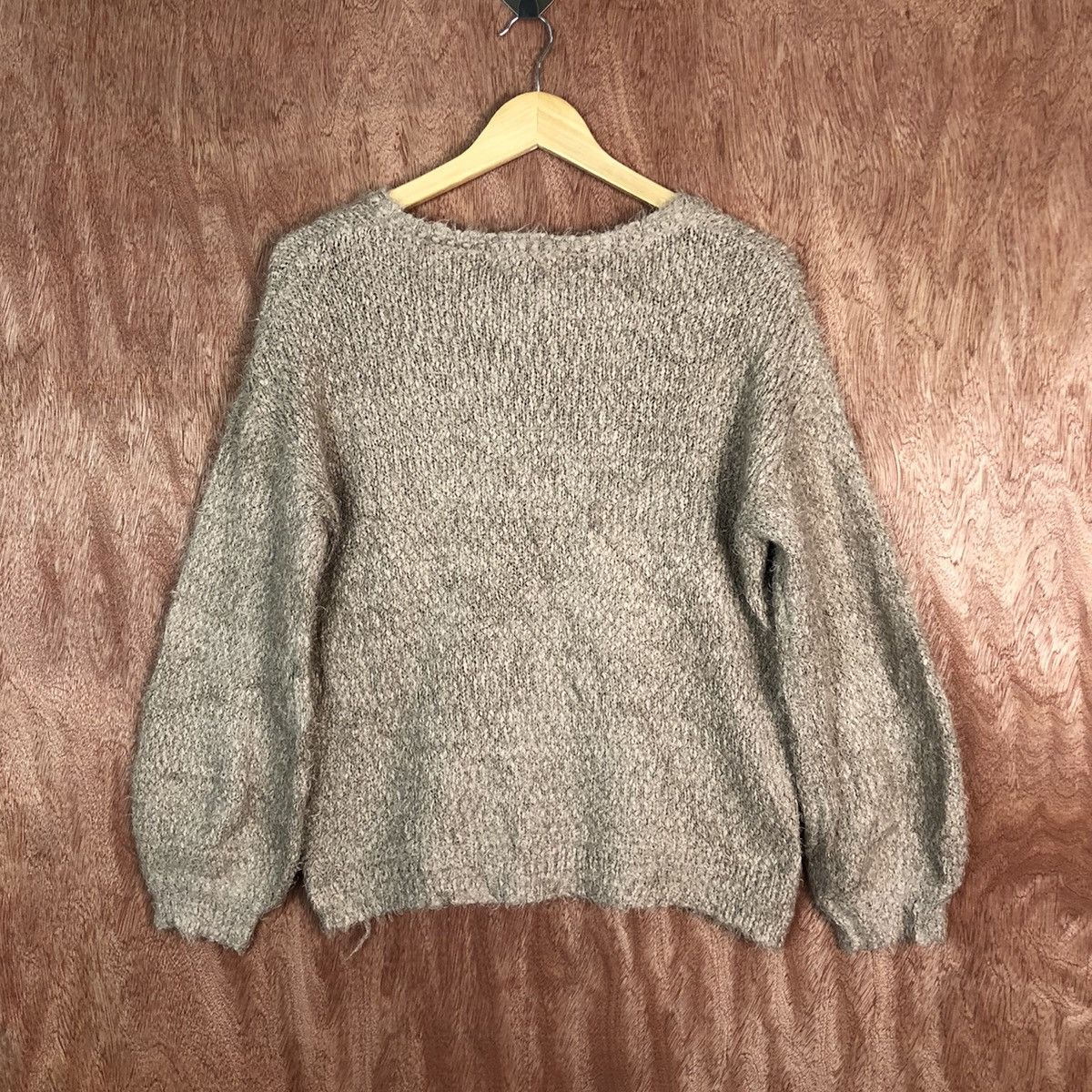 Homespun Knitwear DLL Anne Basket Brown Faded Mohair Shaggy Knitwear #c381 Size US M / EU 48-50 / 2 - 9 Thumbnail