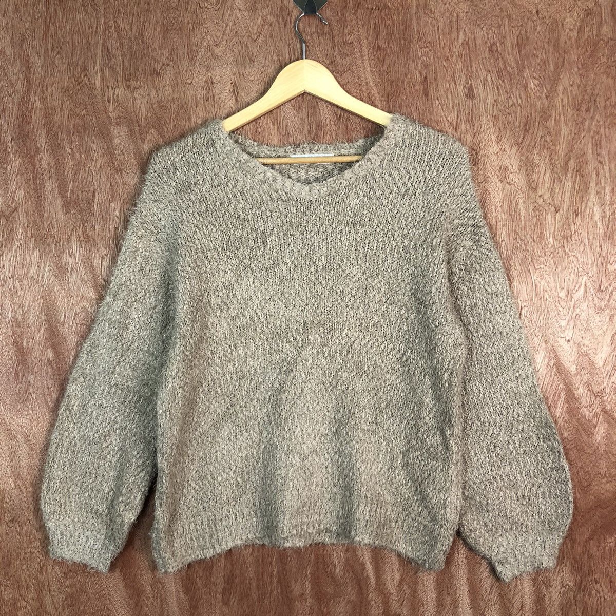 Homespun Knitwear DLL Anne Basket Brown Faded Mohair Shaggy Knitwear #c381 Size US M / EU 48-50 / 2 - 3 Thumbnail