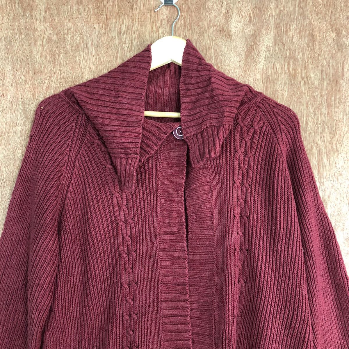 Homespun Knitwear × Northern Reflections Northenn Reflections Maroon cardigan Knitwear #6073 Size US XL / EU 56 / 4 - 2 Thumbnail