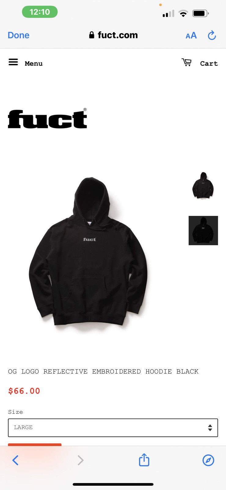 Fuct champion reverse weave 3m reflective deals hoodie