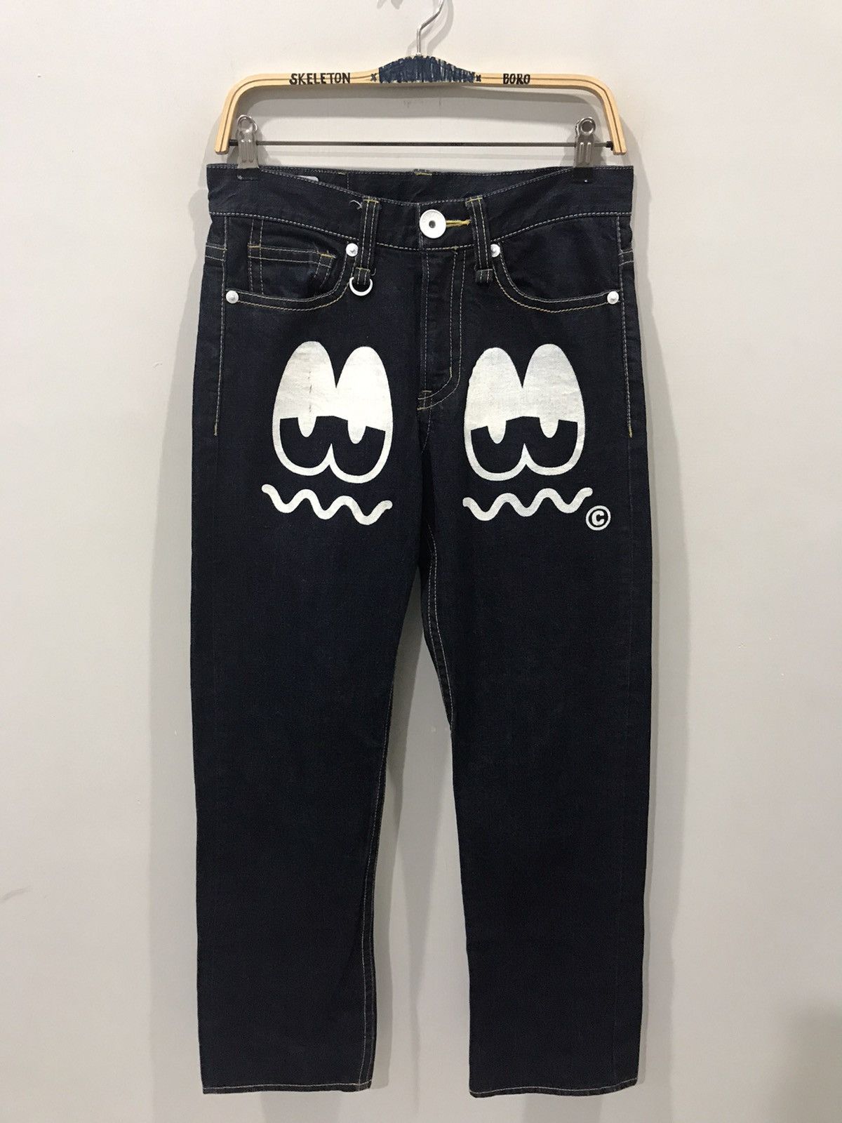 Japanese Brand CO&LU Japan Hysteric Twin Eyes Big Print Denim Size US 30 / EU 46 - 3 Thumbnail