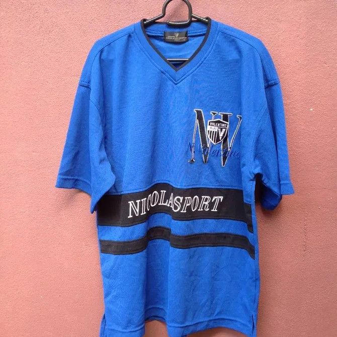 Vintage 🙏VALENTINO JERSEY BIG LOGO Size US L / EU 52-54 / 3 - 1 Thumbnail
