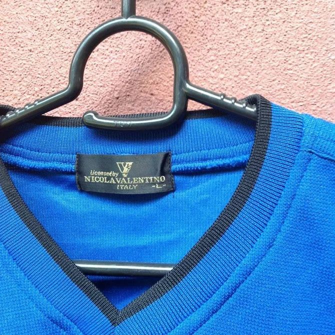Vintage 🙏VALENTINO JERSEY BIG LOGO Size US L / EU 52-54 / 3 - 4 Thumbnail