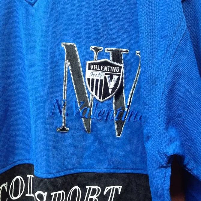 Vintage 🙏VALENTINO JERSEY BIG LOGO Size US L / EU 52-54 / 3 - 2 Thumbnail